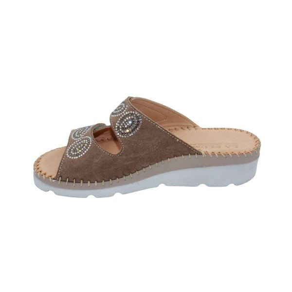 Glitz Gem-Studded Leather Sandal