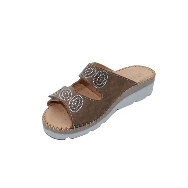 Glitz Gem-Studded Leather Sandal