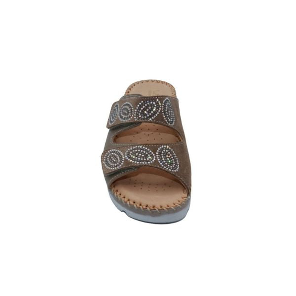 Glitz Gem-Studded Leather Sandal
