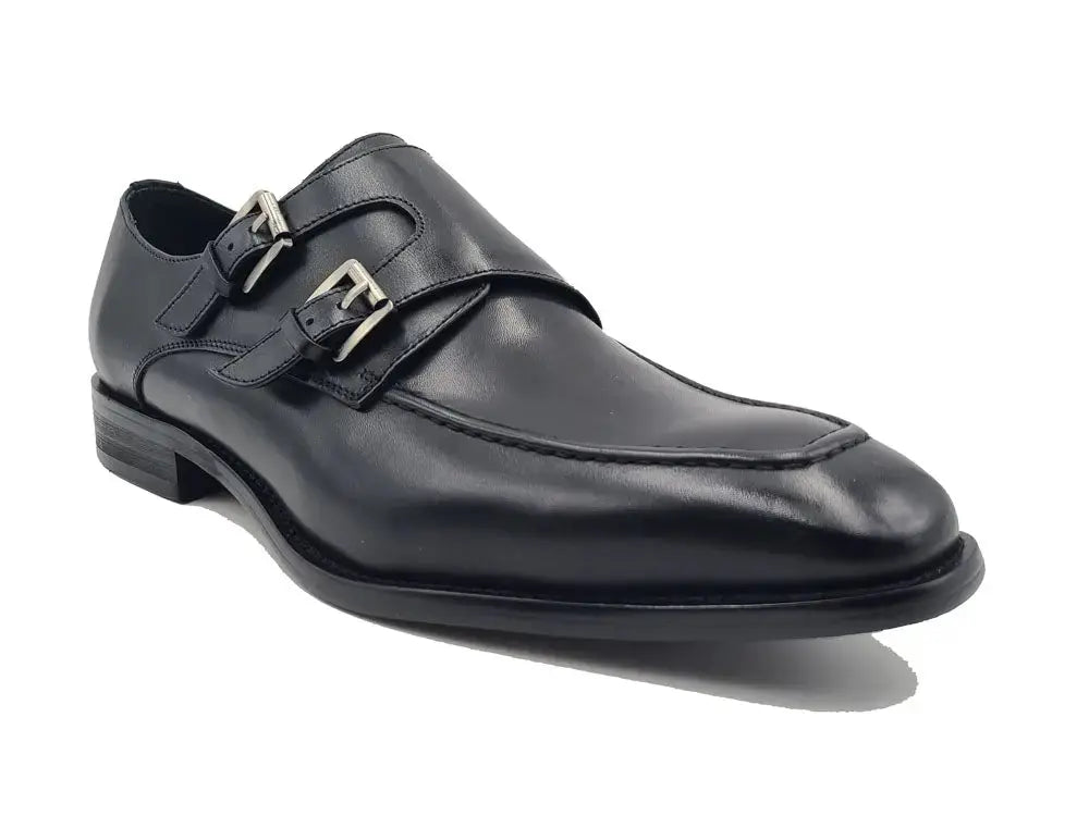 Carrucci Shoes Calfskin Double Monk Loafer KS509 05 Premium Craft Footwear detail view