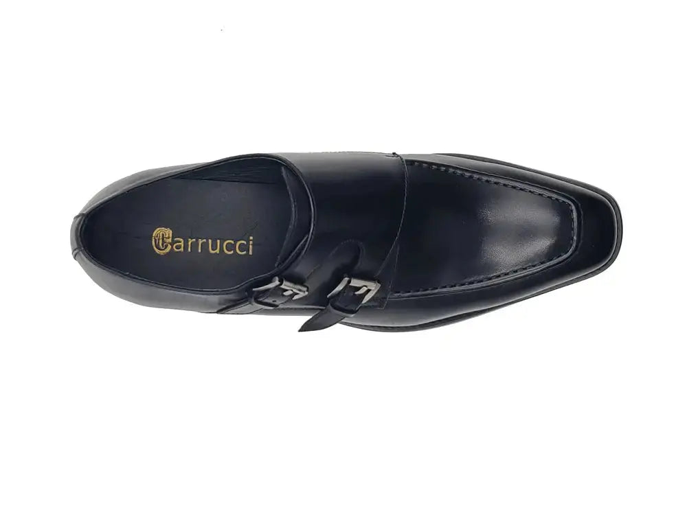 Carrucci Shoes Calfskin Double Monk Loafer KS509 05 Premium Craft Footwear top view
