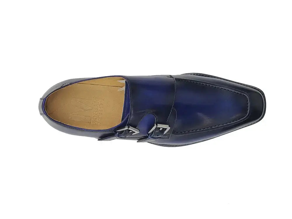 Carrucci Shoes Calfskin Double Monk Loafer KS509 05 Premium Craft Footwear view 9