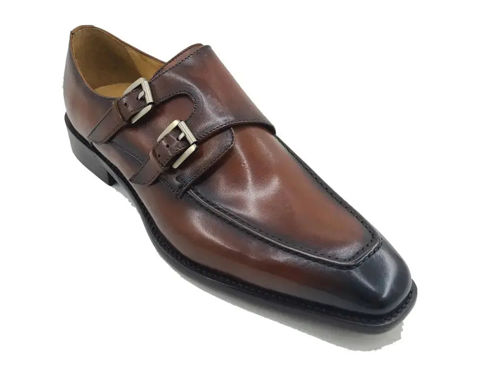 Carrucci Shoes Calfskin Double Monk Loafer KS509 05 Premium Craft Footwear view 15