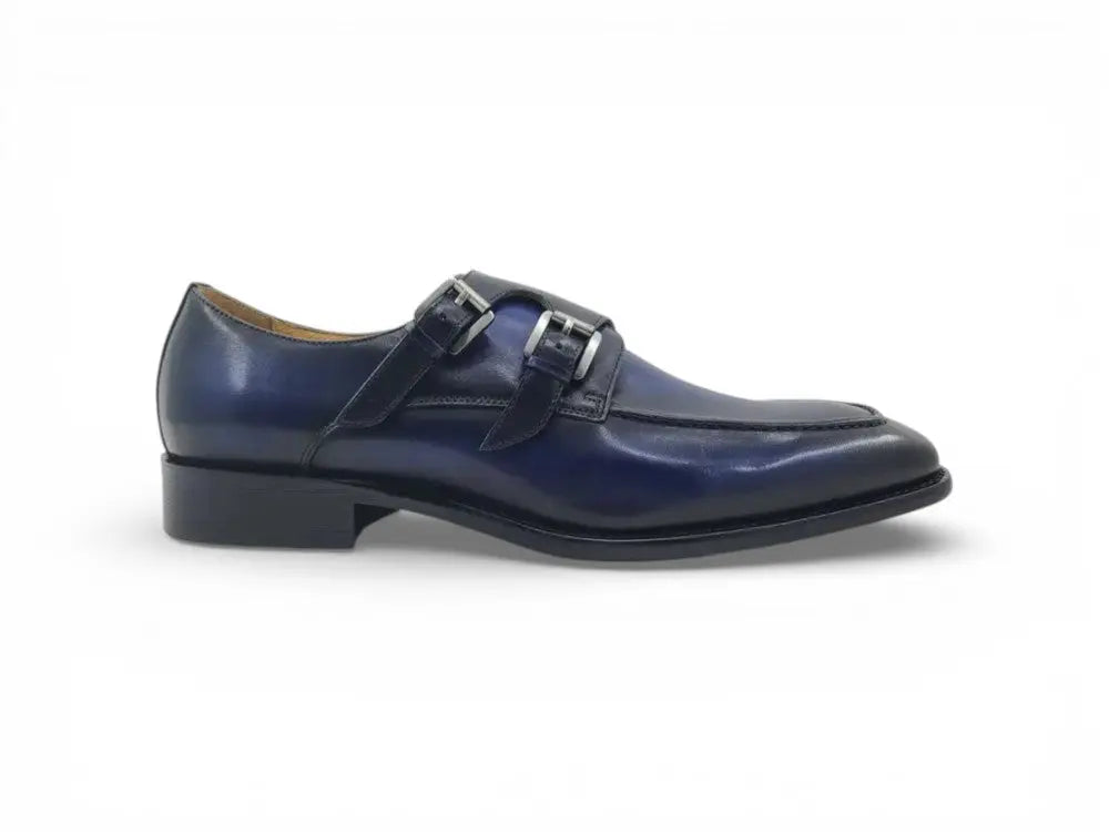 Carrucci Shoes Calfskin Double Monk Loafer KS509 05 Premium Craft Footwear view 6