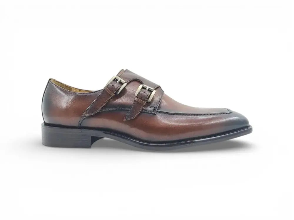 Carrucci Shoes Calfskin Double Monk Loafer KS509 05 Premium Craft Footwear view 14