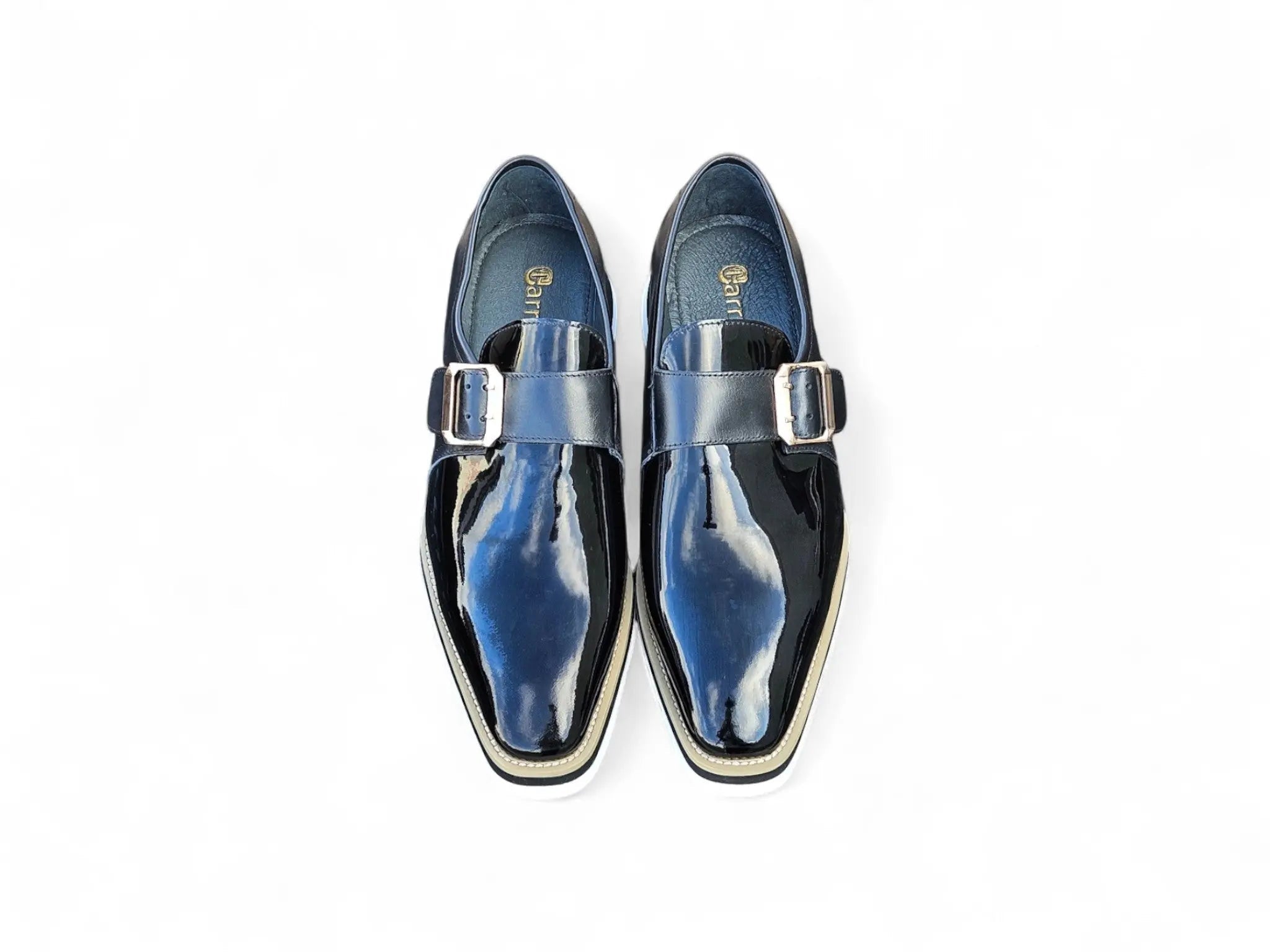 Carrucci Shoes Monkstrap Slip On Classic Leather Patent KS515 38P view 15