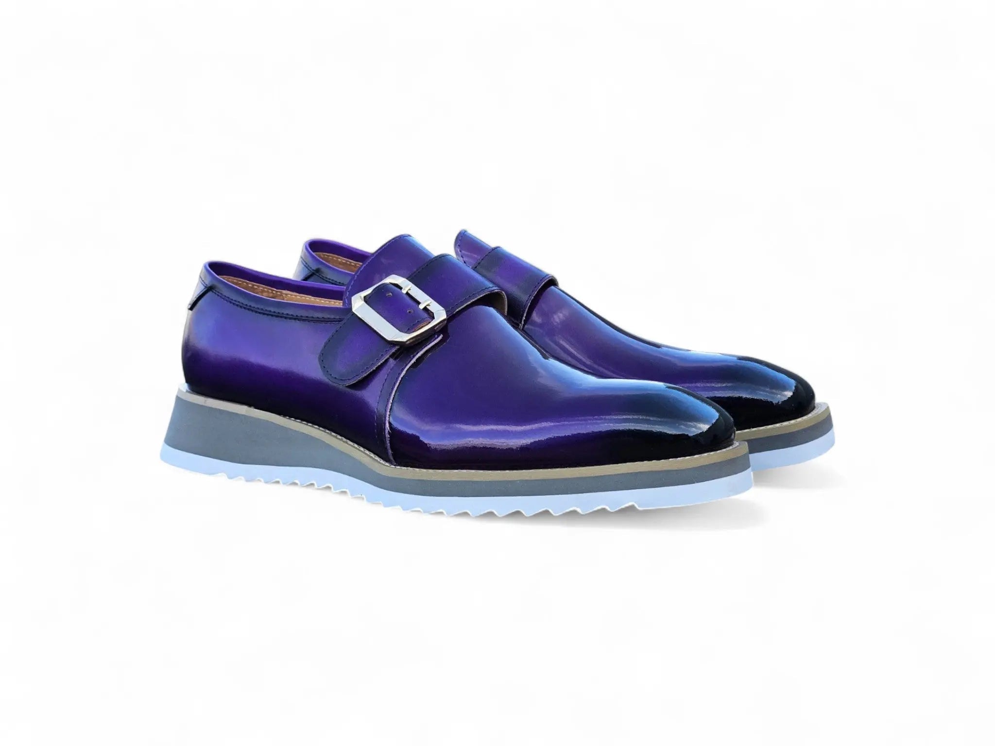 Carrucci Shoes Monkstrap Slip On Classic Leather Patent KS515 38P view 22