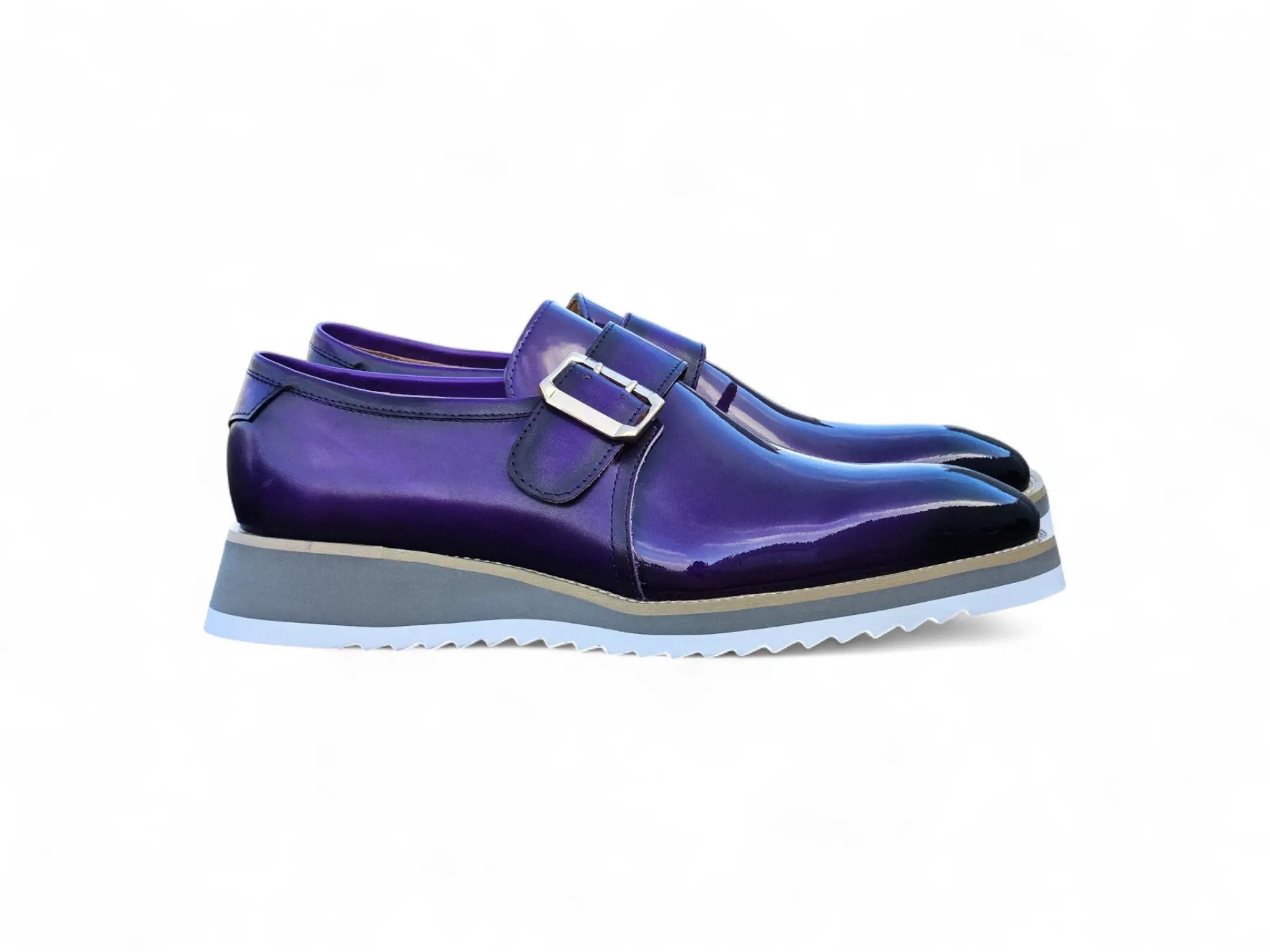 Carrucci Shoes Monkstrap Slip On Classic Leather Patent KS515 38P view 24