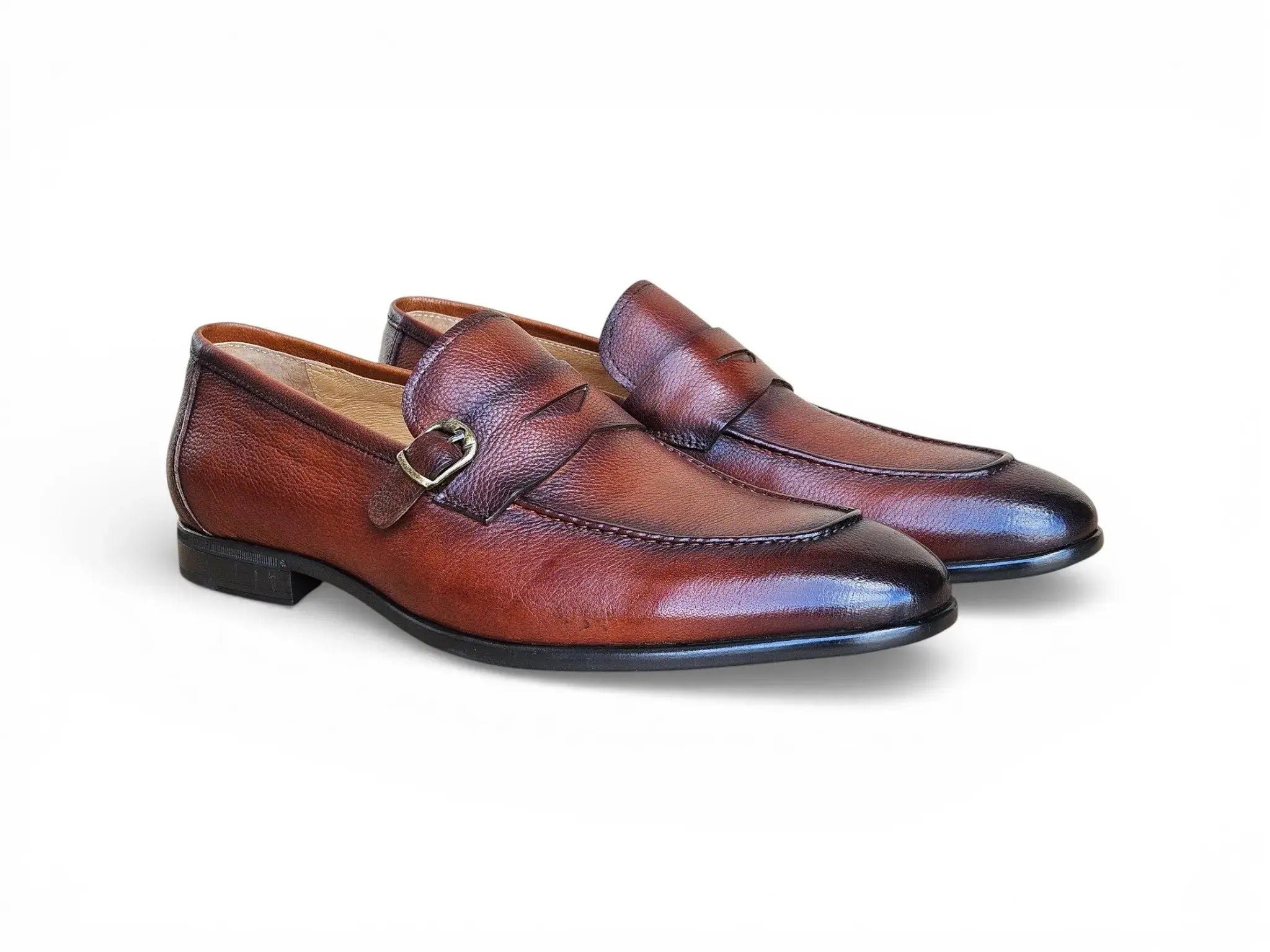 Carrucci Shoes Men's Grant Buckle Loafer Men’s Full Grain Leather KS223 06