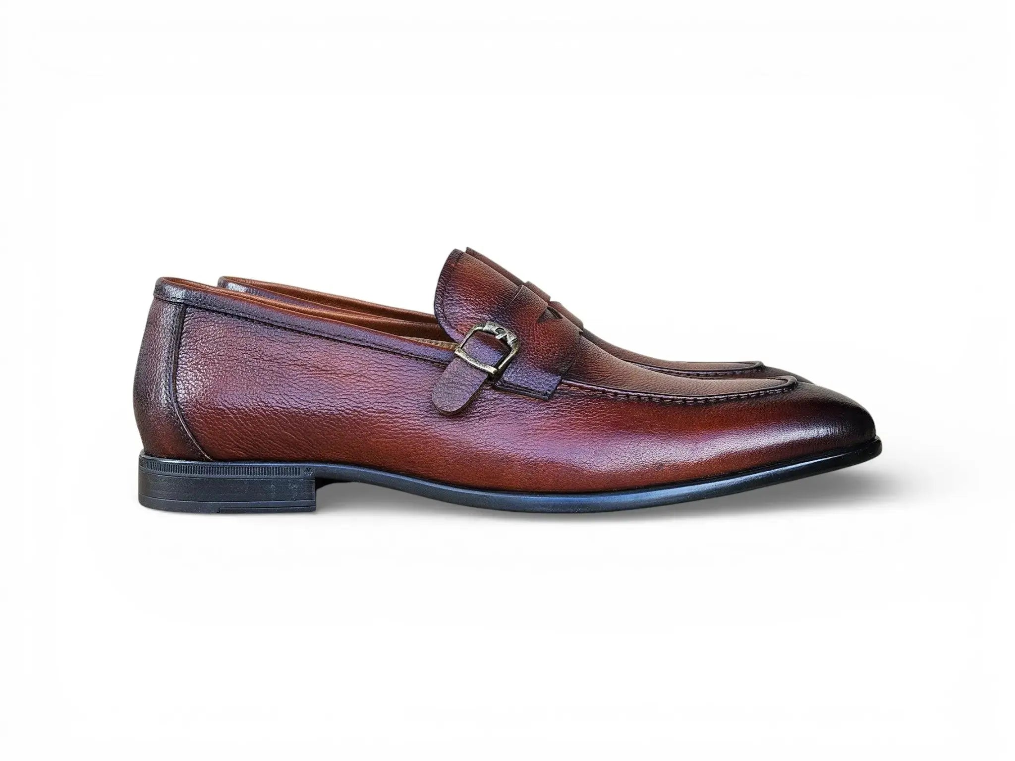 Carrucci Shoes Men's Grant Buckle Loafer Men’s Full Grain Leather KS223 06