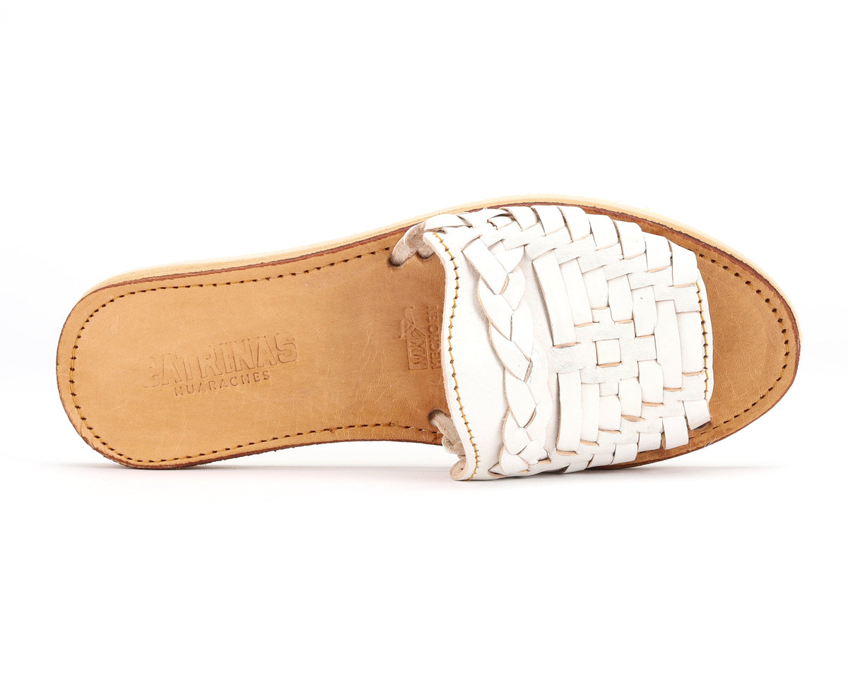 Bottomless Co. Huarache Peep-Toe Slides White – product view 4