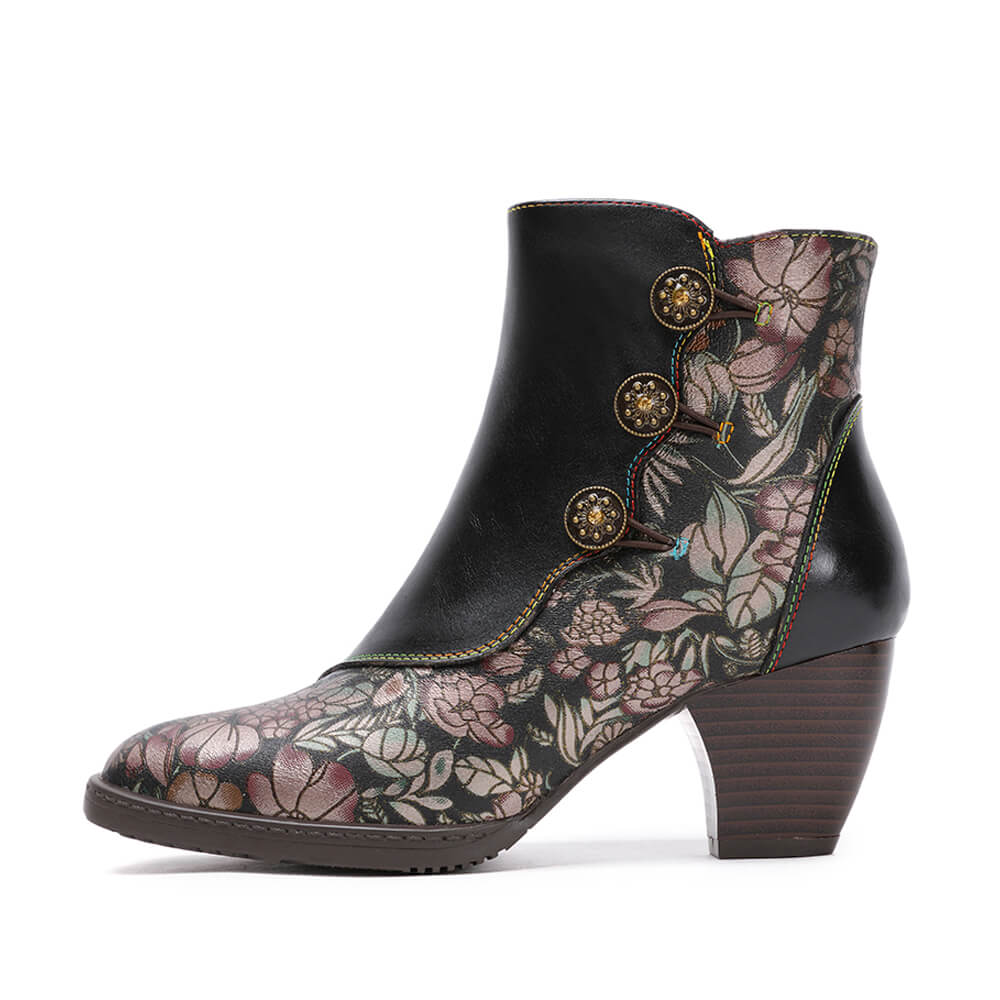 Baylor Retro Handmade Floral Ankle Boots – product view 11