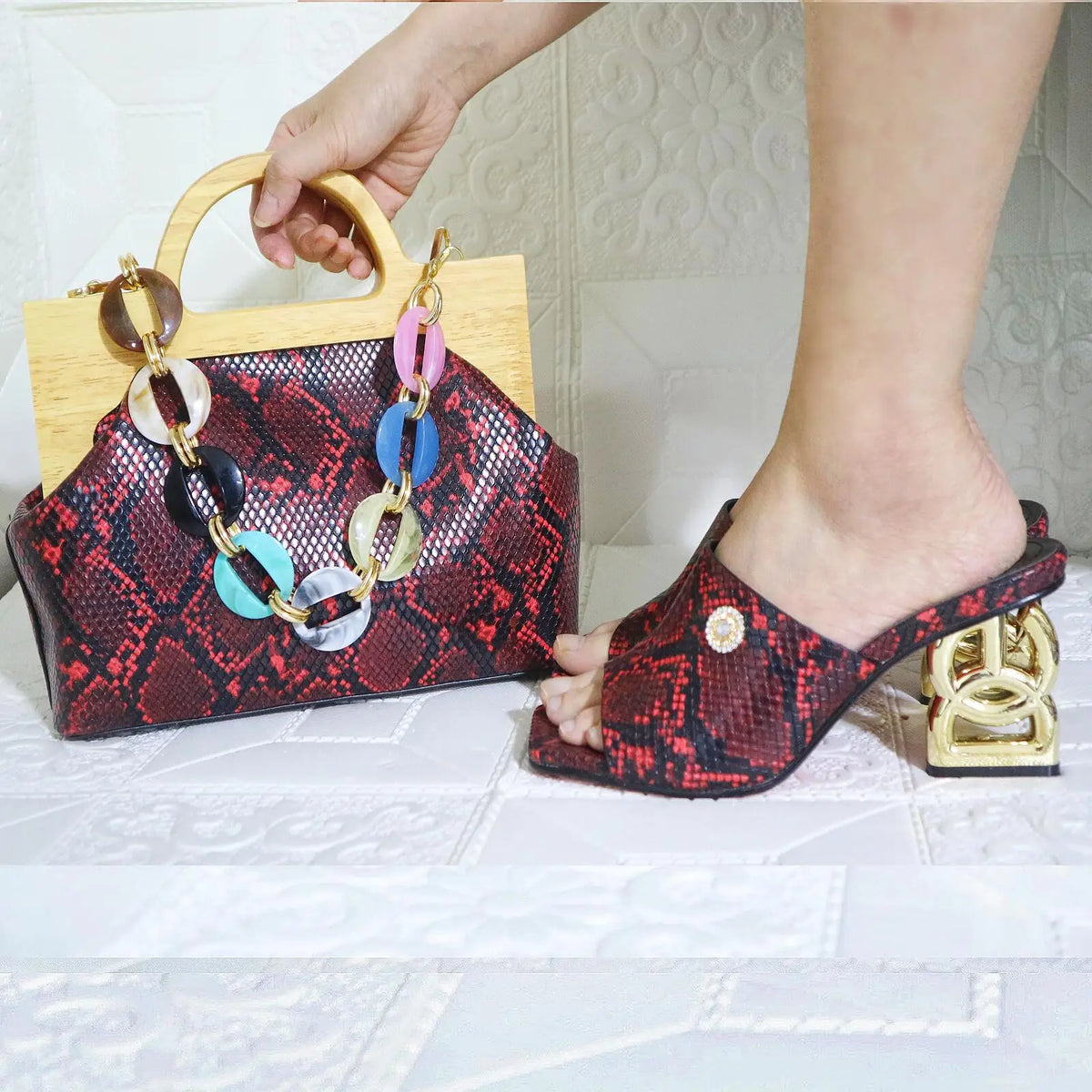EdleessFashion Matching Women Shoe and Bag Set HJL1-13 – product view 1