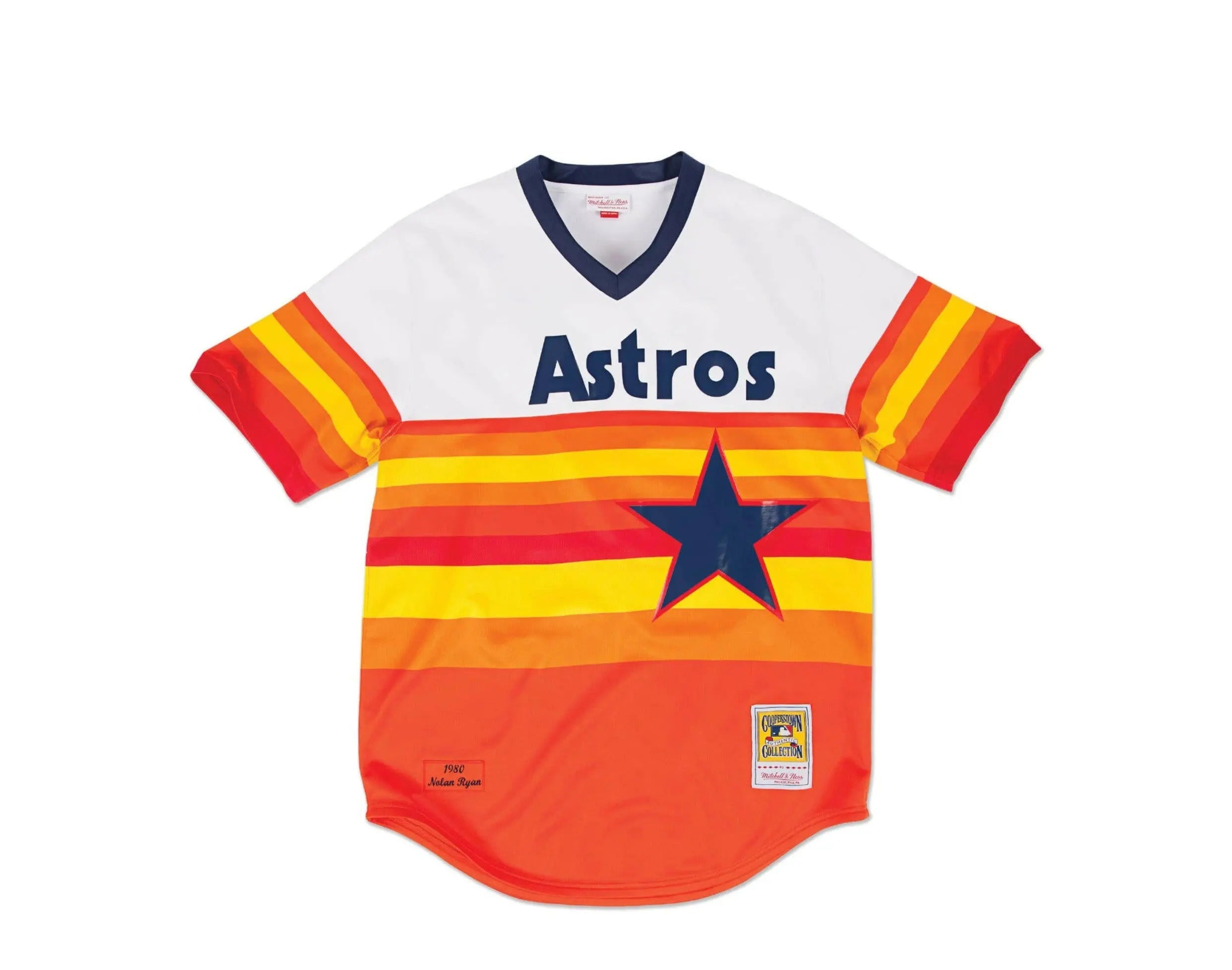 Mitchell & Ness Authentic Houston Astros Home 1980 Nolan Ryan Men's Jersey — White/Orange/Navy