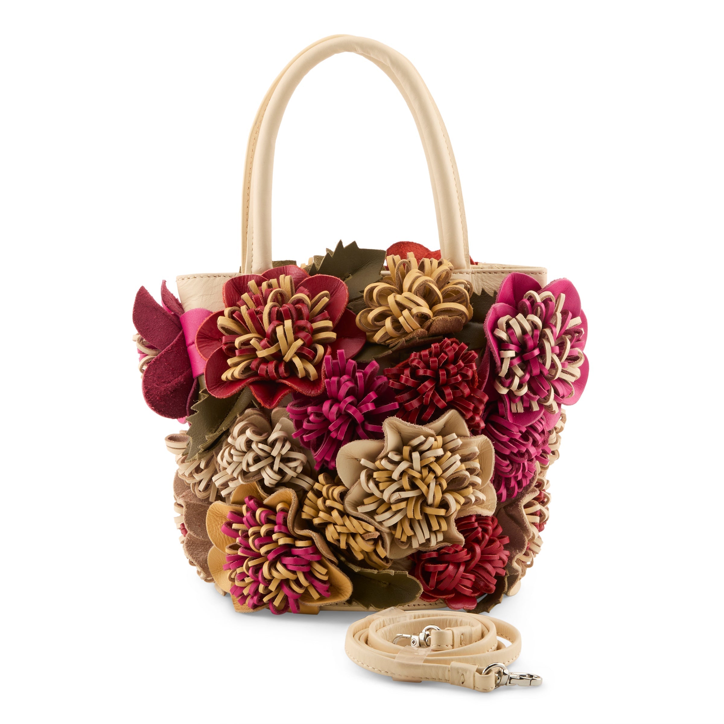 L'Artiste L'ARTISTE HB-HAPI HANDBAG shoe in bone multi with handcrafted leather design