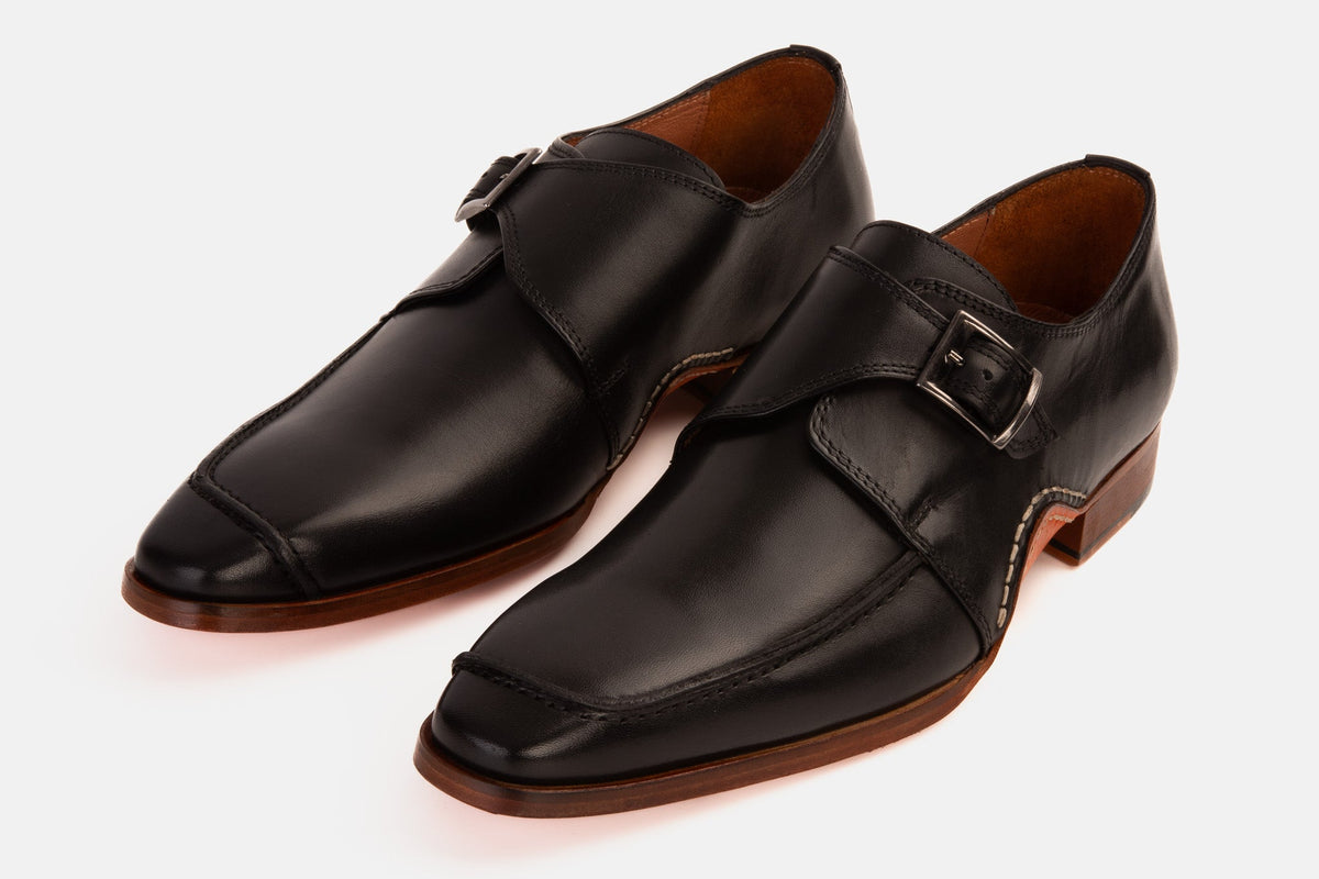 Vinci Leather The Hagrid Black Single Monk Strap Handmade Men Shoe – product view 7