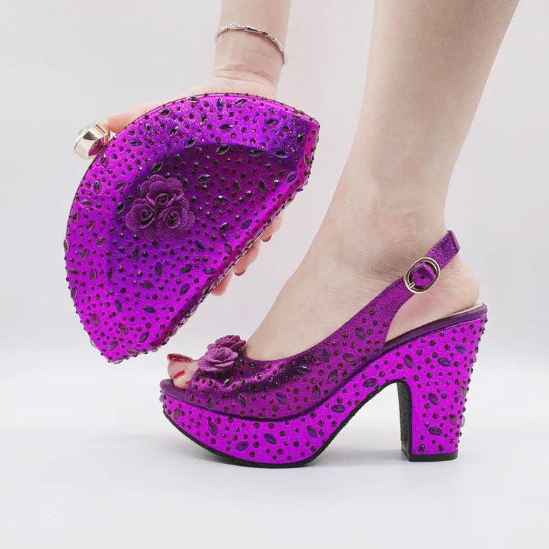EdleessFashion Italian Shoes With Matching Bags Set HKV1-8 – product view 7