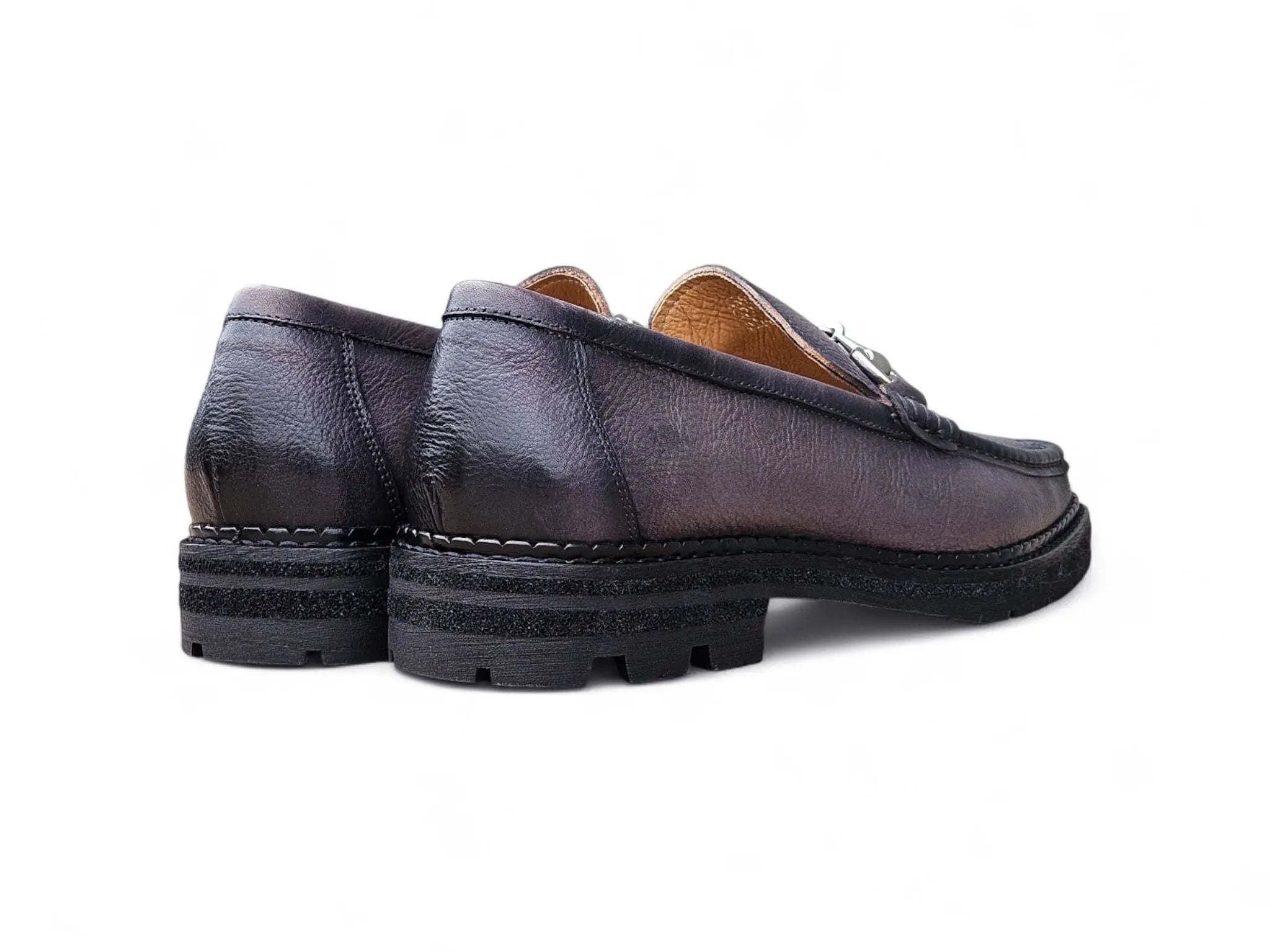 Carrucci Shoes CARRUCCI Men’s Horsebit Loafer Lug Sole Pebble Calfskin view 19