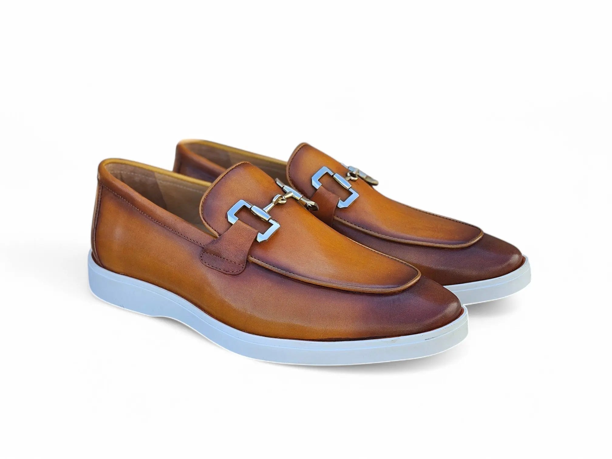 Carrucci Shoes Men's Horsebit Loafer Sporty Sole Hand Burnished Men's Leather
