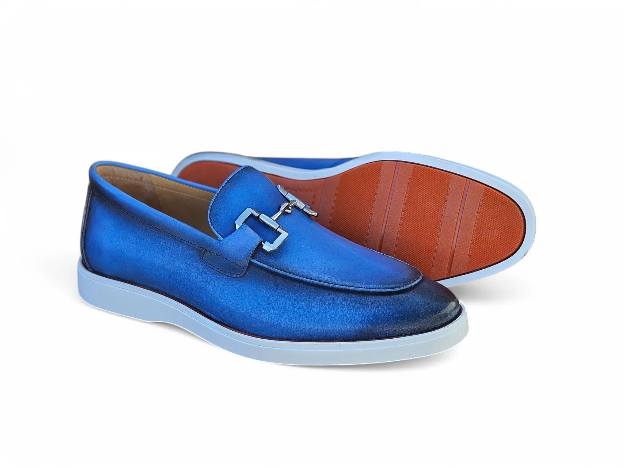 Carrucci Shoes Men's Horsebit Loafer Sporty Sole Hand Burnished Men's Leather