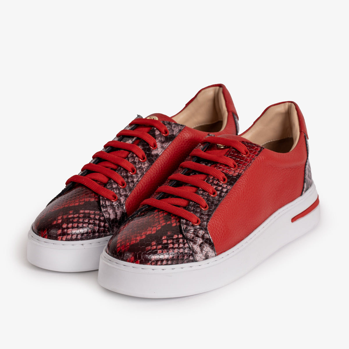 Vinci Leather The Burano Red Leather Women Sneaker – product view 2
