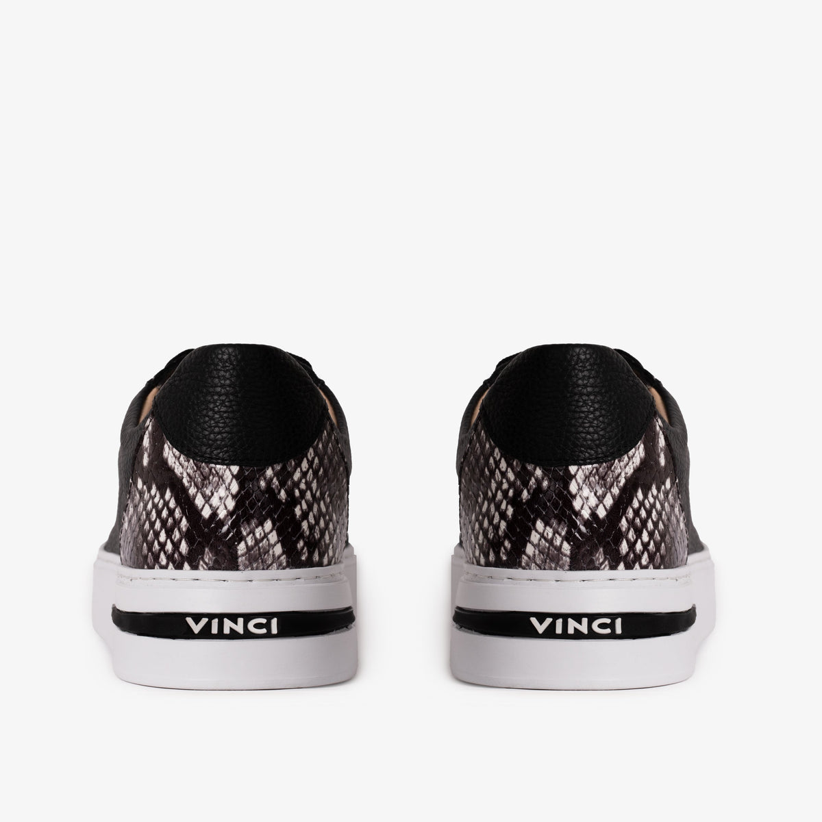 Vinci Leather The Burano Black & White Leather Women Sneaker – product view 3