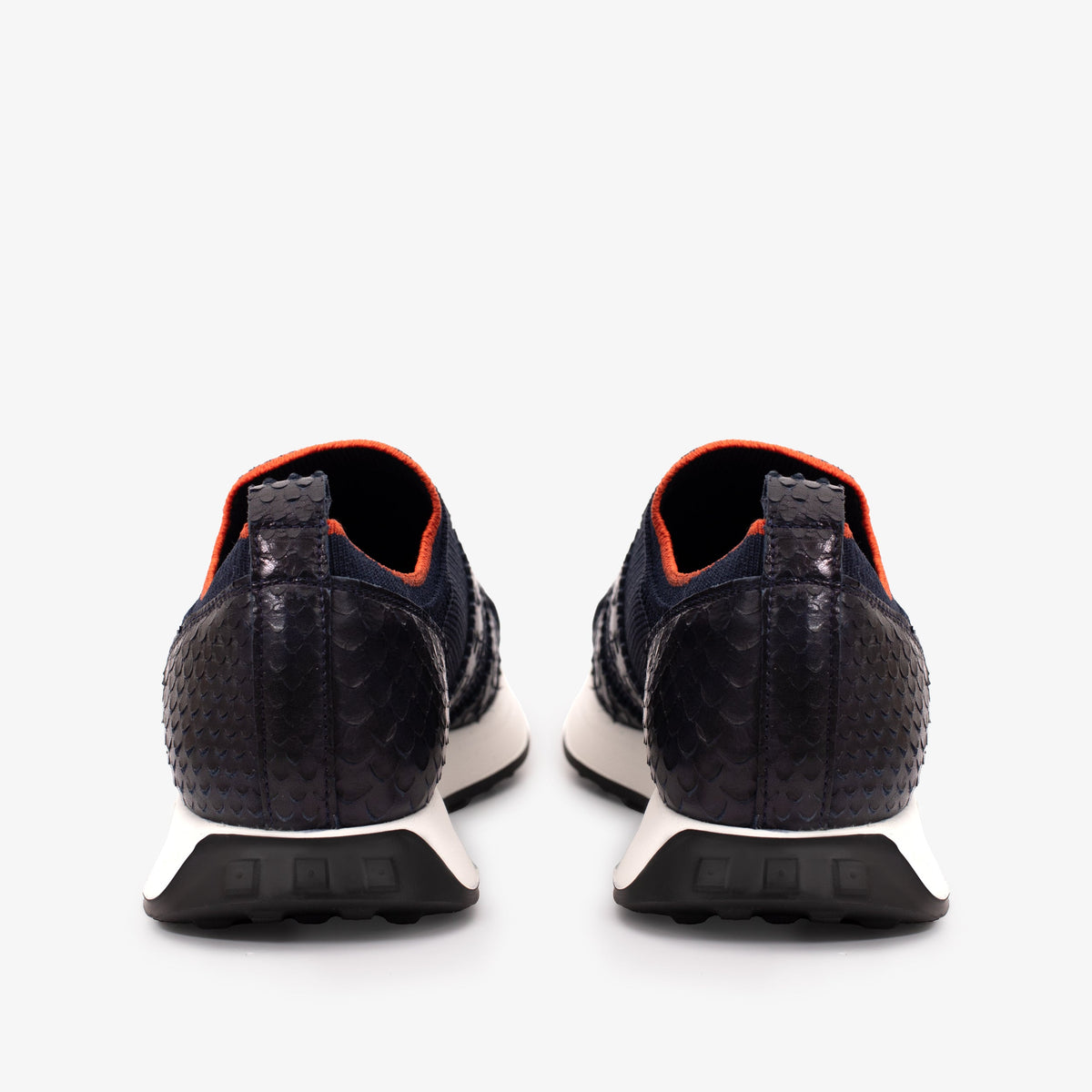Vinci Leather The Aslan Navy Knitted & Leather Men Sneaker – product view 5