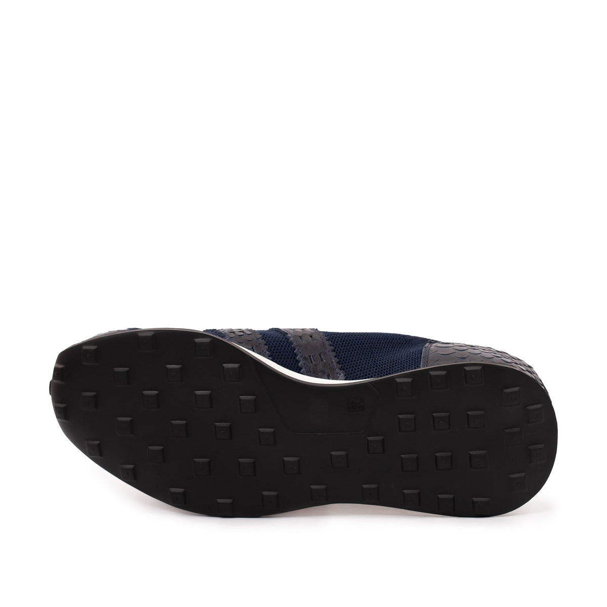 Vinci Leather The Aslan Navy Knitted & Leather Men Sneaker – product view 6