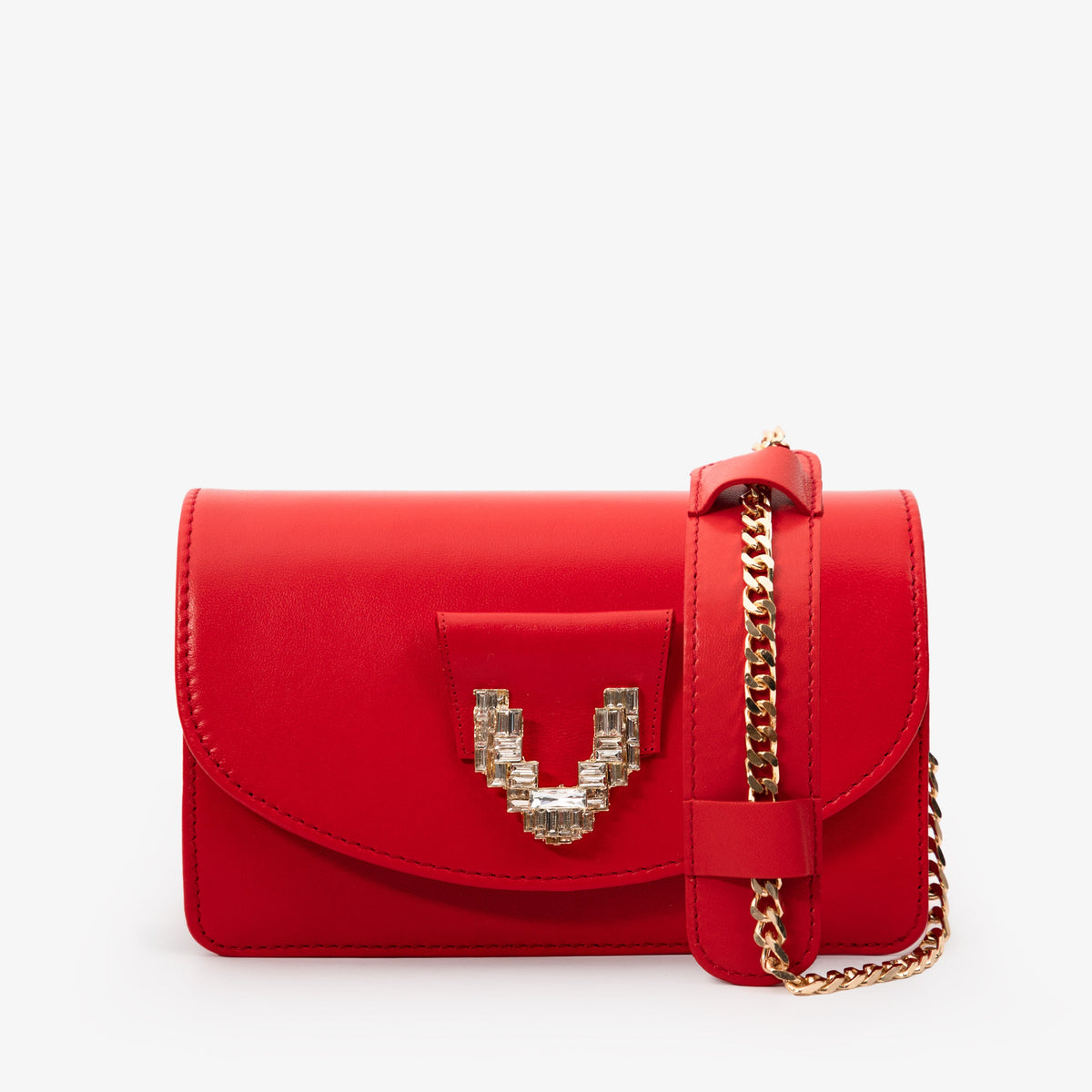 Vinci Leather The Love Red Leather Handbag – product view 2