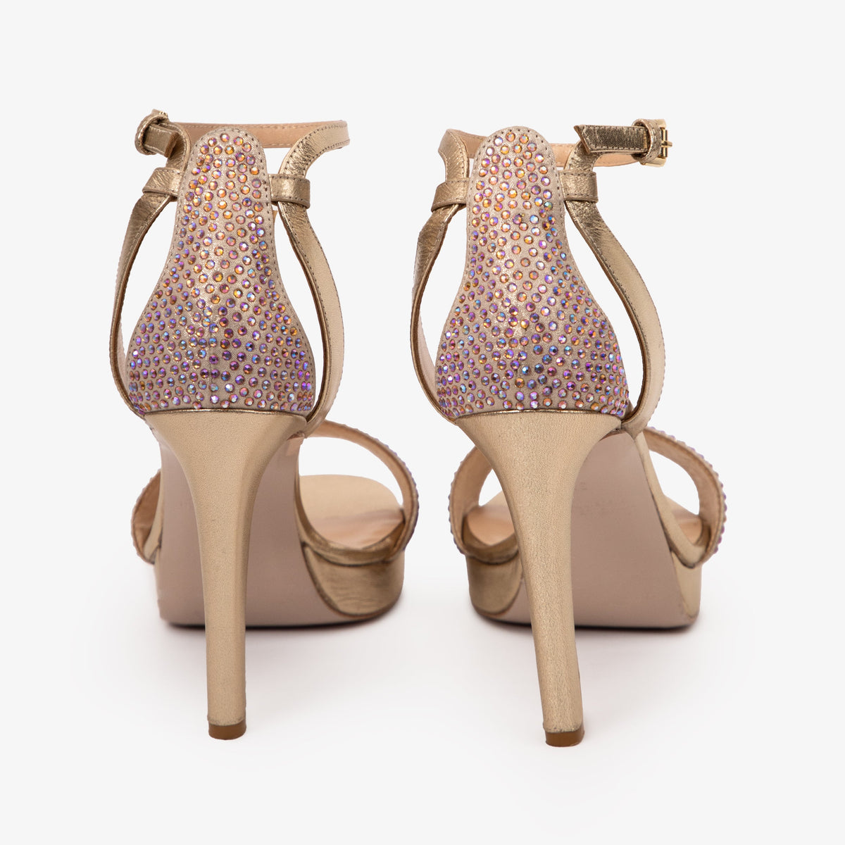 Vinci Leather The Mars Platform Heel Gold Leather Women's Sandal – product view 3
