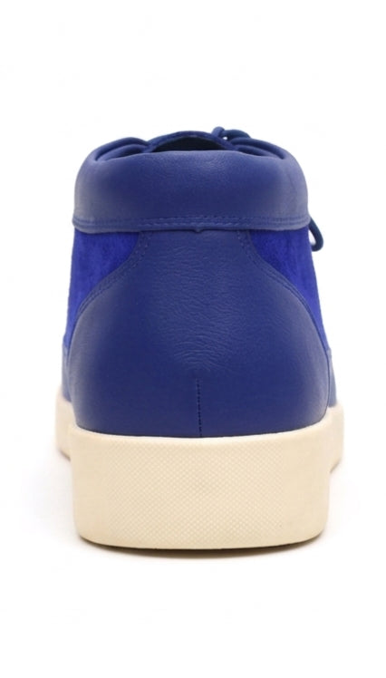 Johnny Famous Bally Style Central Park Men’s High Tops Navy Blue Suede and Leather