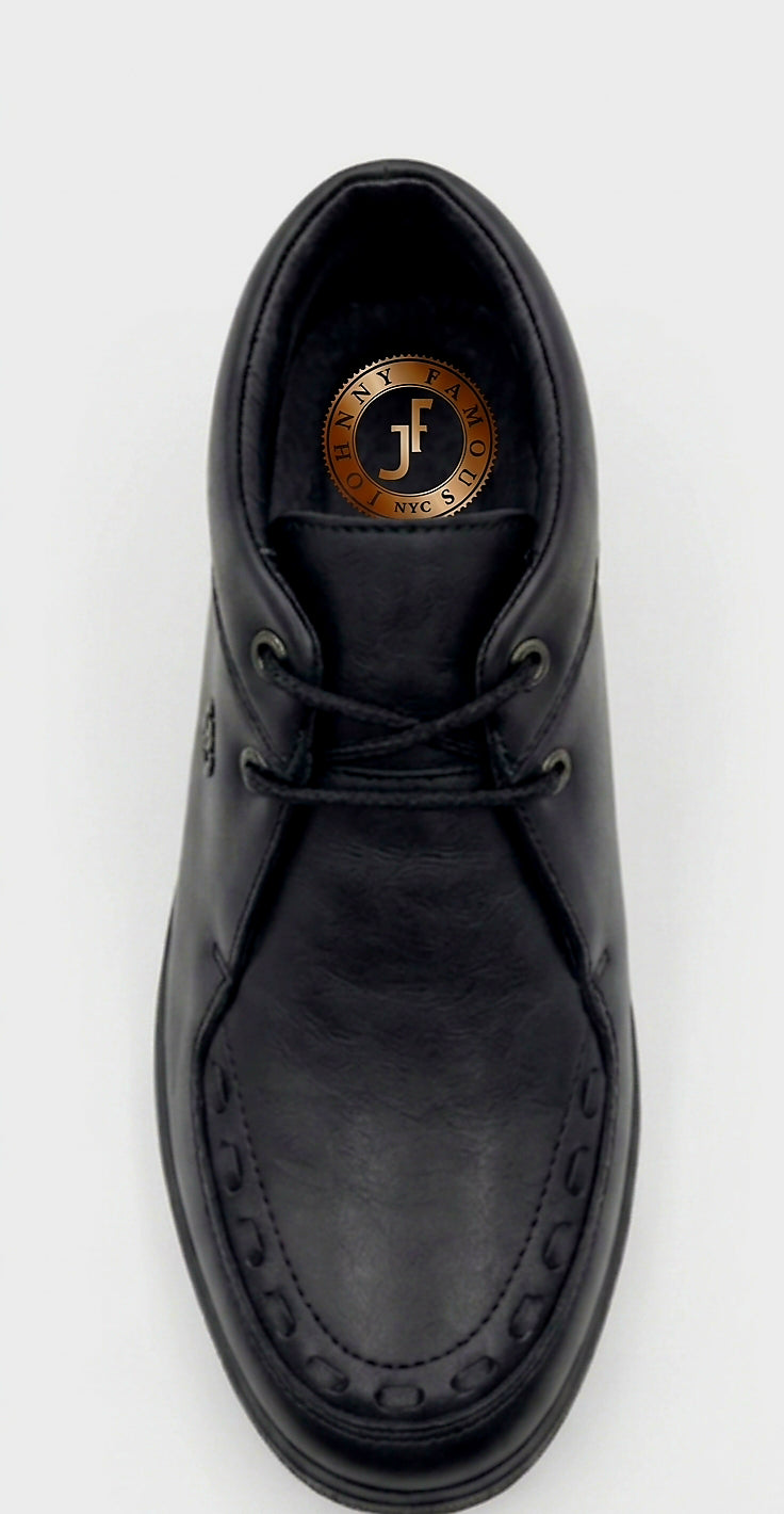 Johnny Famous Bally Style Soho Men’s Black Nappa Leather High Tops