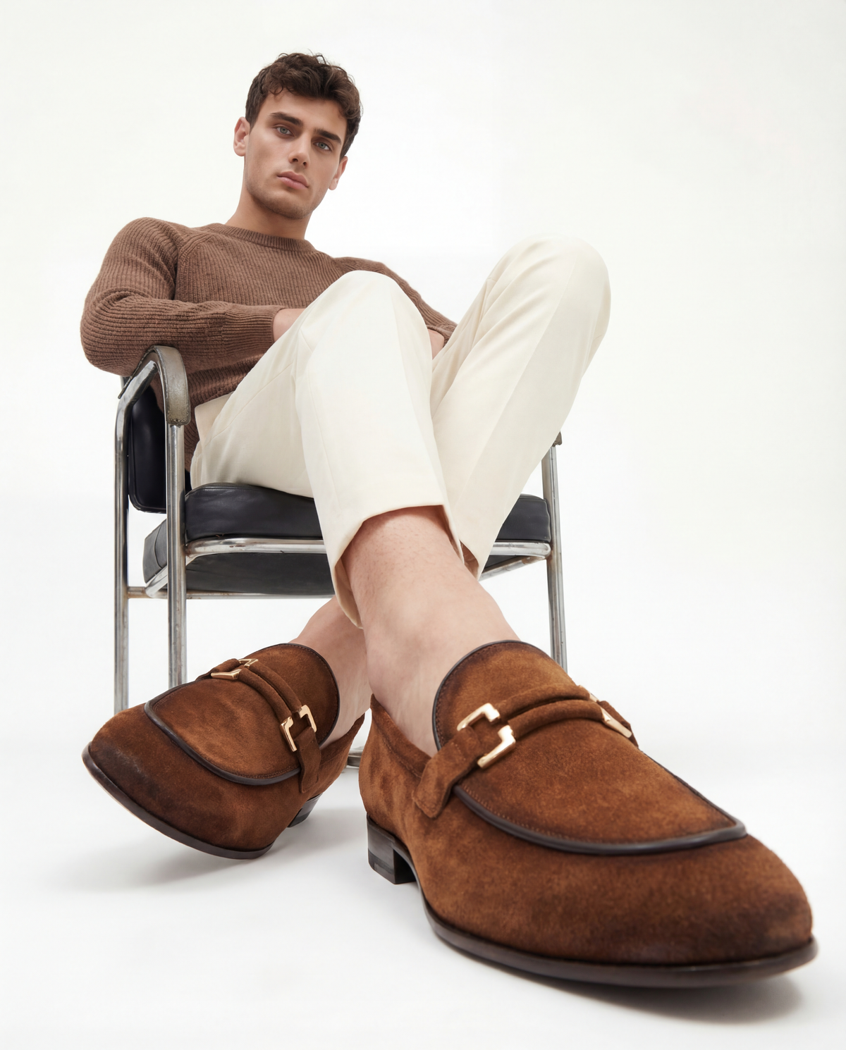 The Brooks Brown Suede Bit Loafer Men Shoe – product view 8