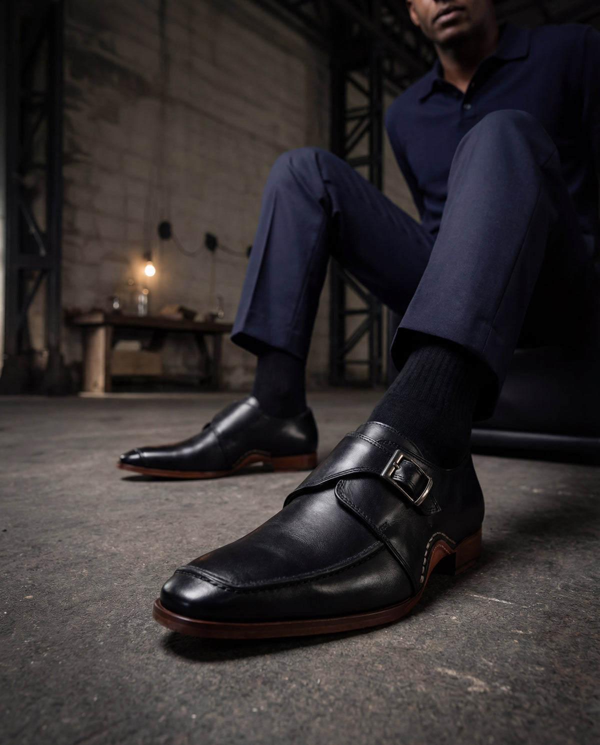 Vinci Leather The Hagrid Black Single Monk Strap Handmade Men Shoe – product view 9