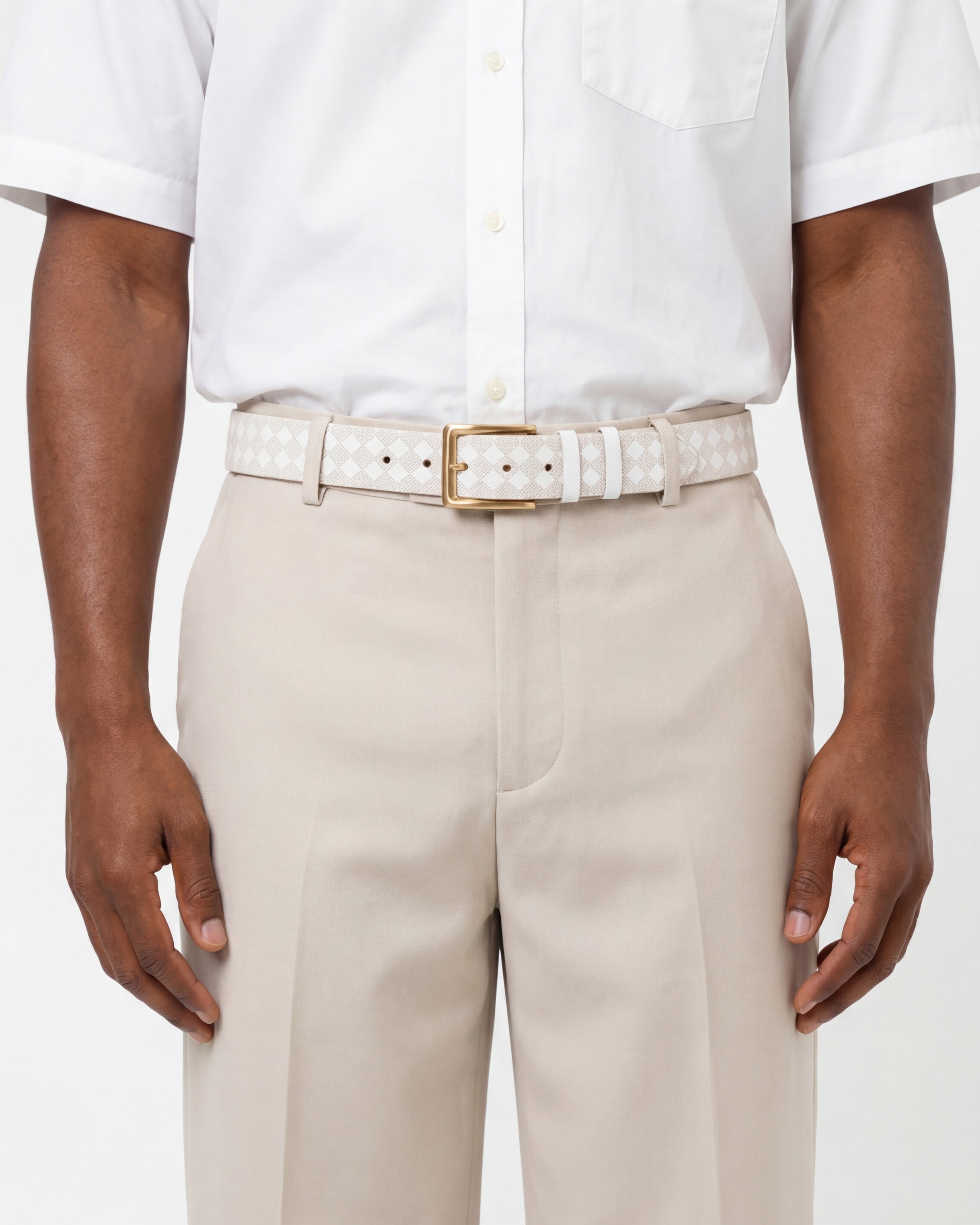 The Cenova White & Gold Leather Men Sneaker