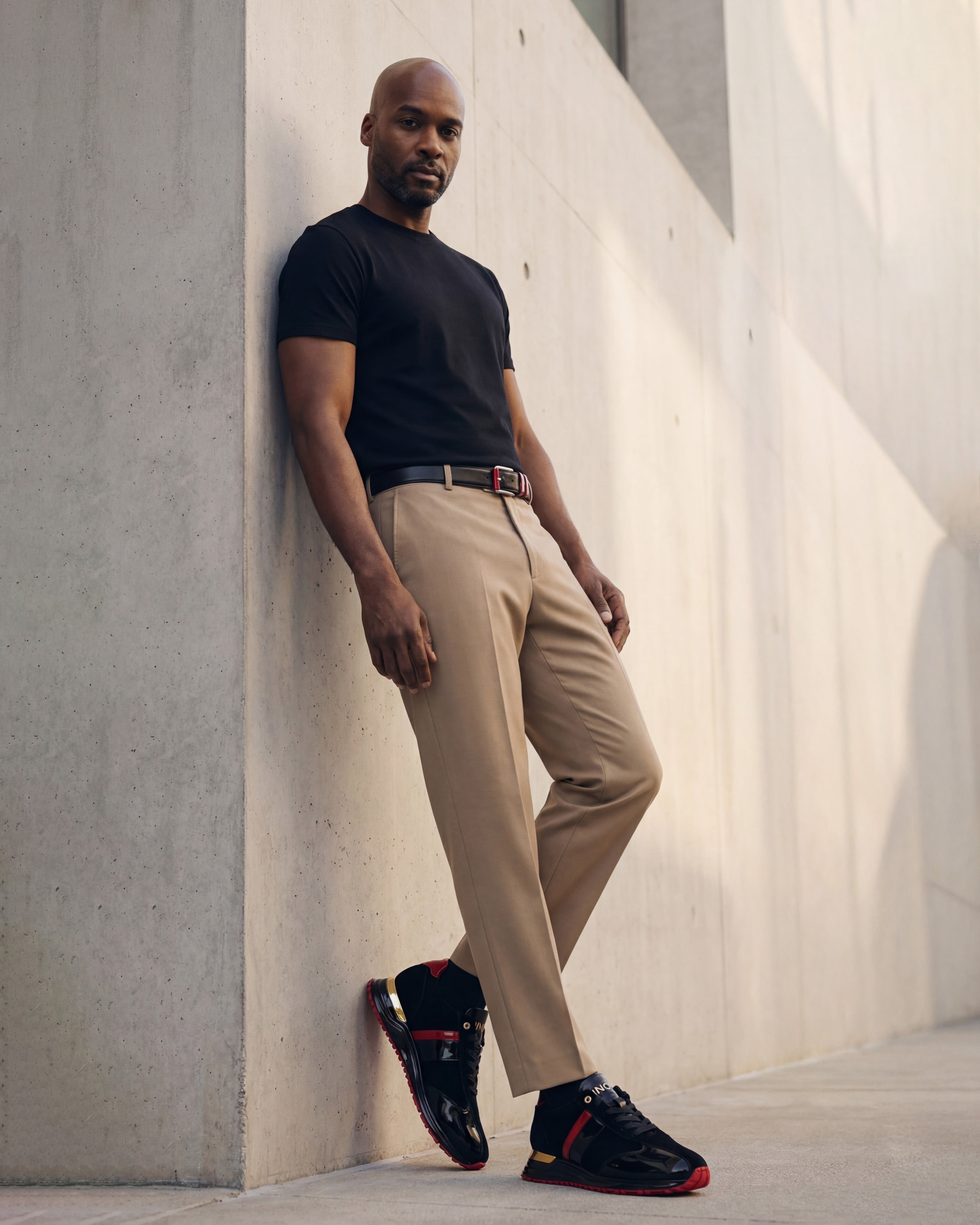 The Inferno Black & Red Leather Men Sneaker