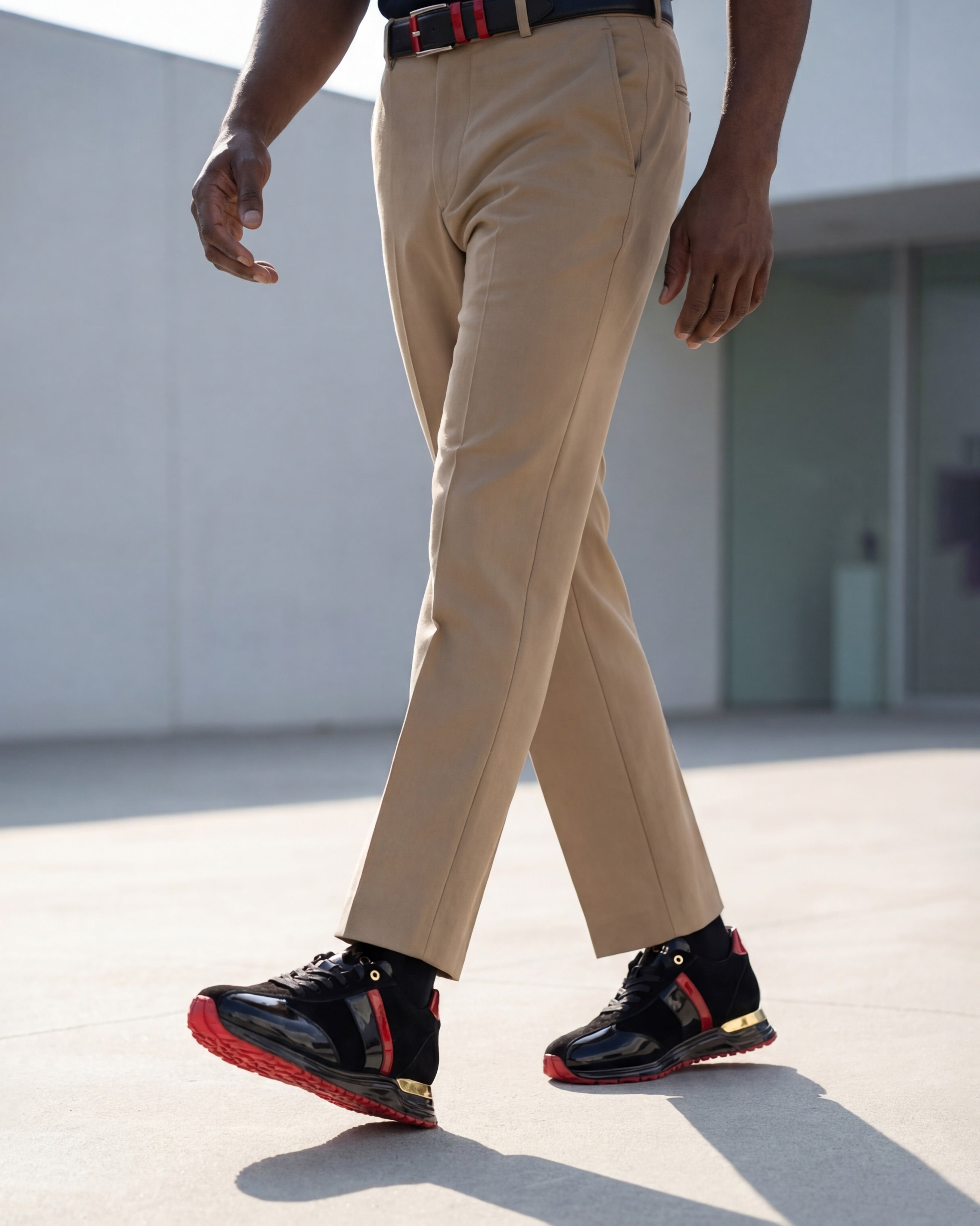The Inferno Black & Red Leather Men Sneaker