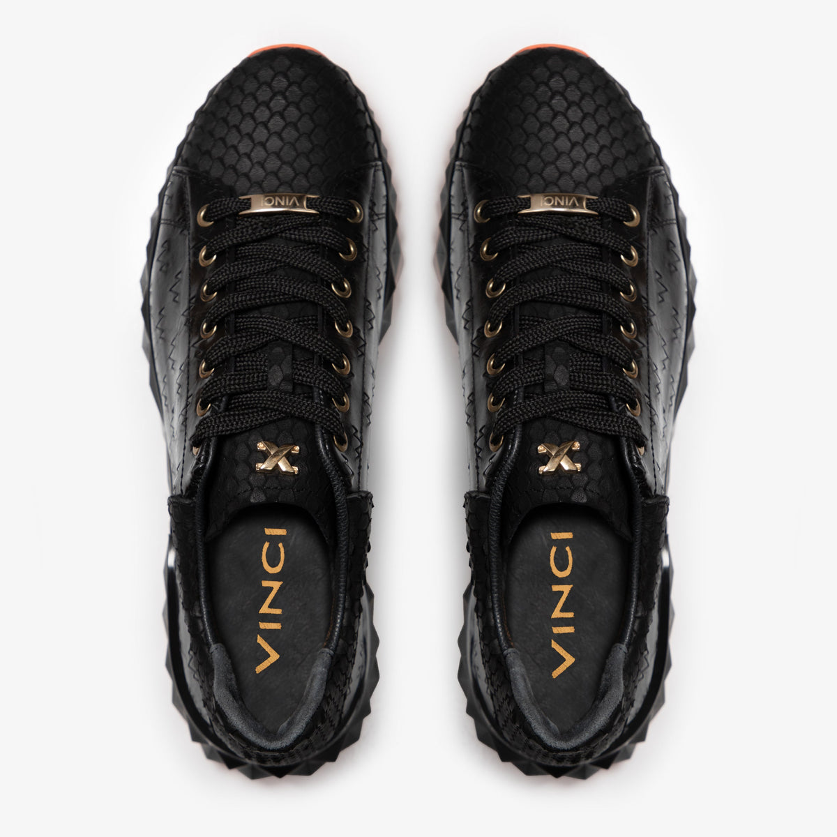 Vinci Leather The Caesars Black Leather Men Sneaker – product view 5