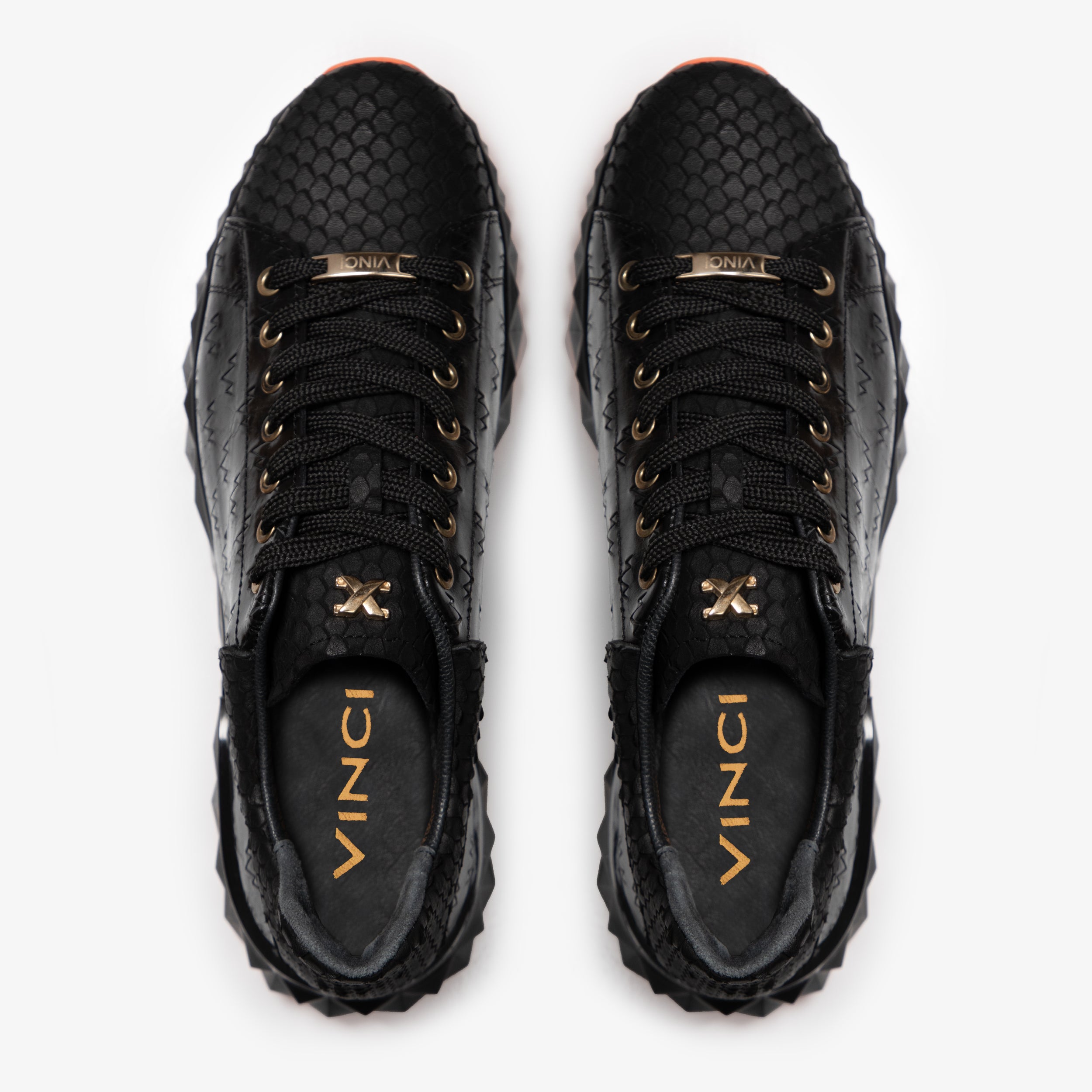 The Caesars Black Leather Men Sneaker
