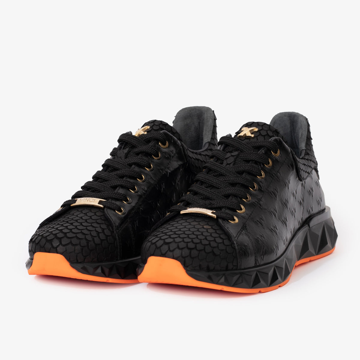 Vinci Leather The Caesars Black Leather Men Sneaker – product view 2