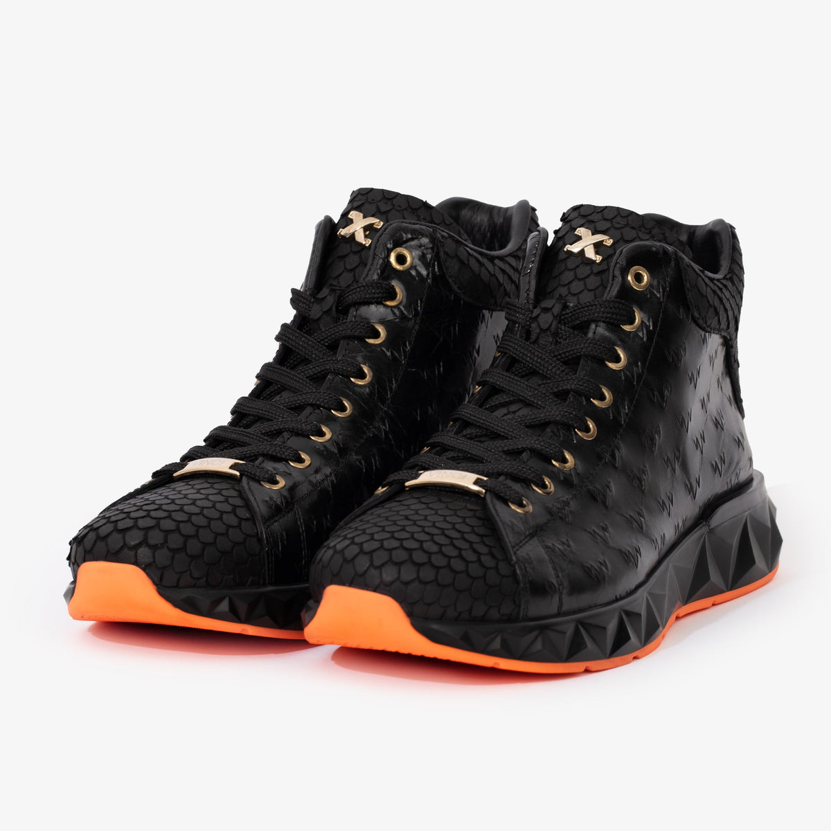 Vinci Leather The Caesars Black Leather High-Top Men Sneaker – product view 2