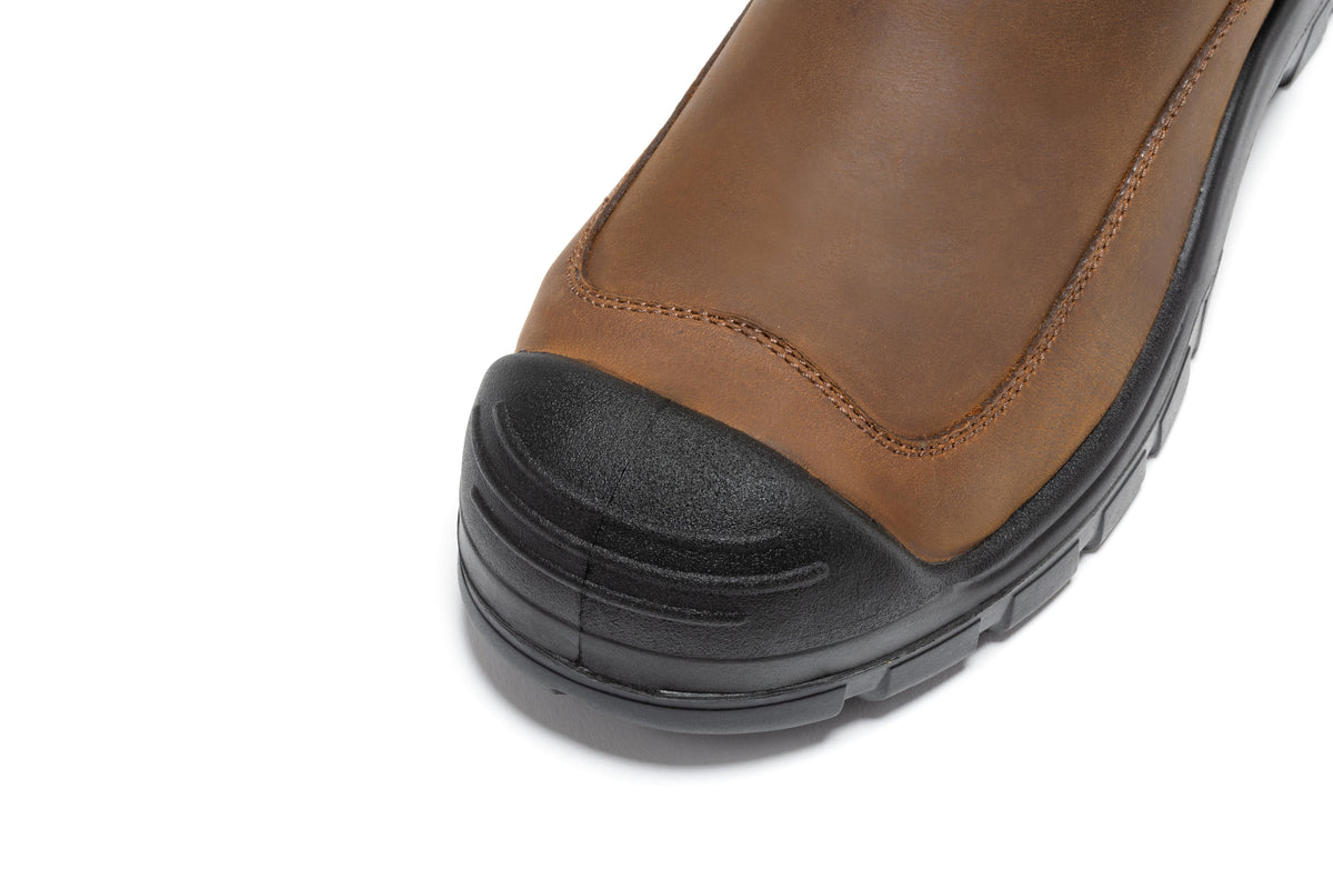ROCKROOSTER Woodland Brown 6 inch Composite Toe Pull-on Leather Work Boots AK664 – product view 7