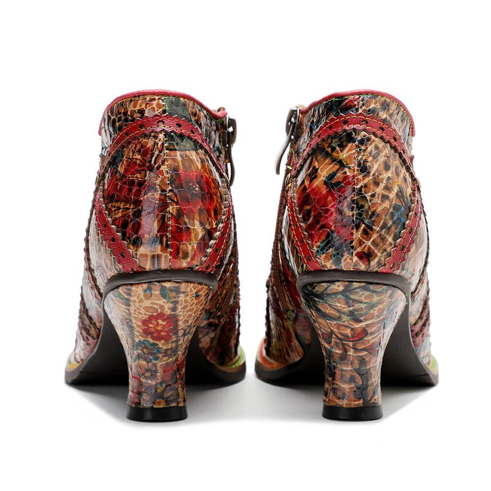 Colorful Handmade Low Heel Booties – product view 8