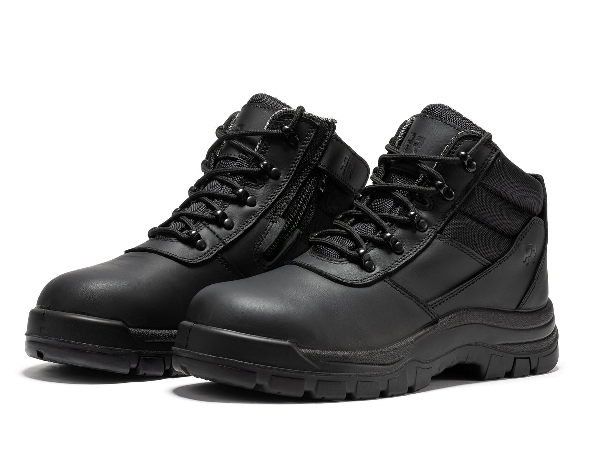 ROCKROOSTER Avalon Black 6 Inch Zip-sided Composite toe Leather Work Boots CP213BK – product view 8