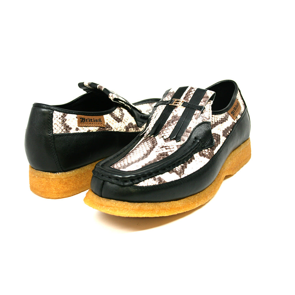 British Walkers Windsor Men's Limited Edition Black Python Skin and Leather Shoes view 1