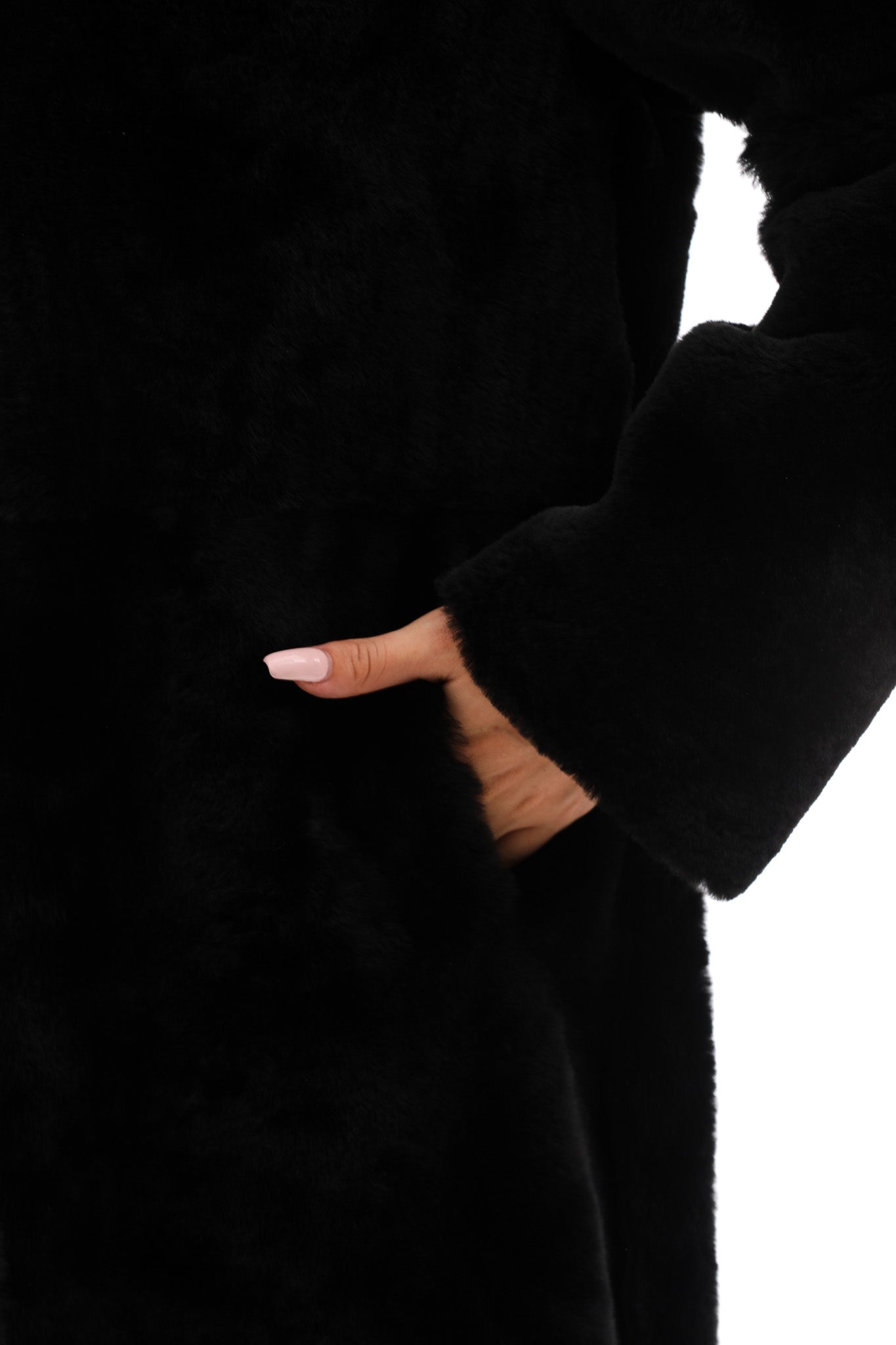 The Noctura Reversible Hooded Shearling Black Leather Jacket