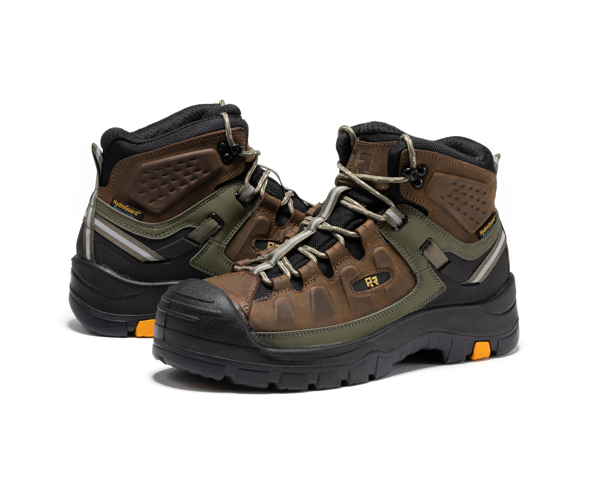 ROCKROOSTER Woodland Brown 6 inch Composite Toe Waterproof Leather Work Boots AK661 – product view 7