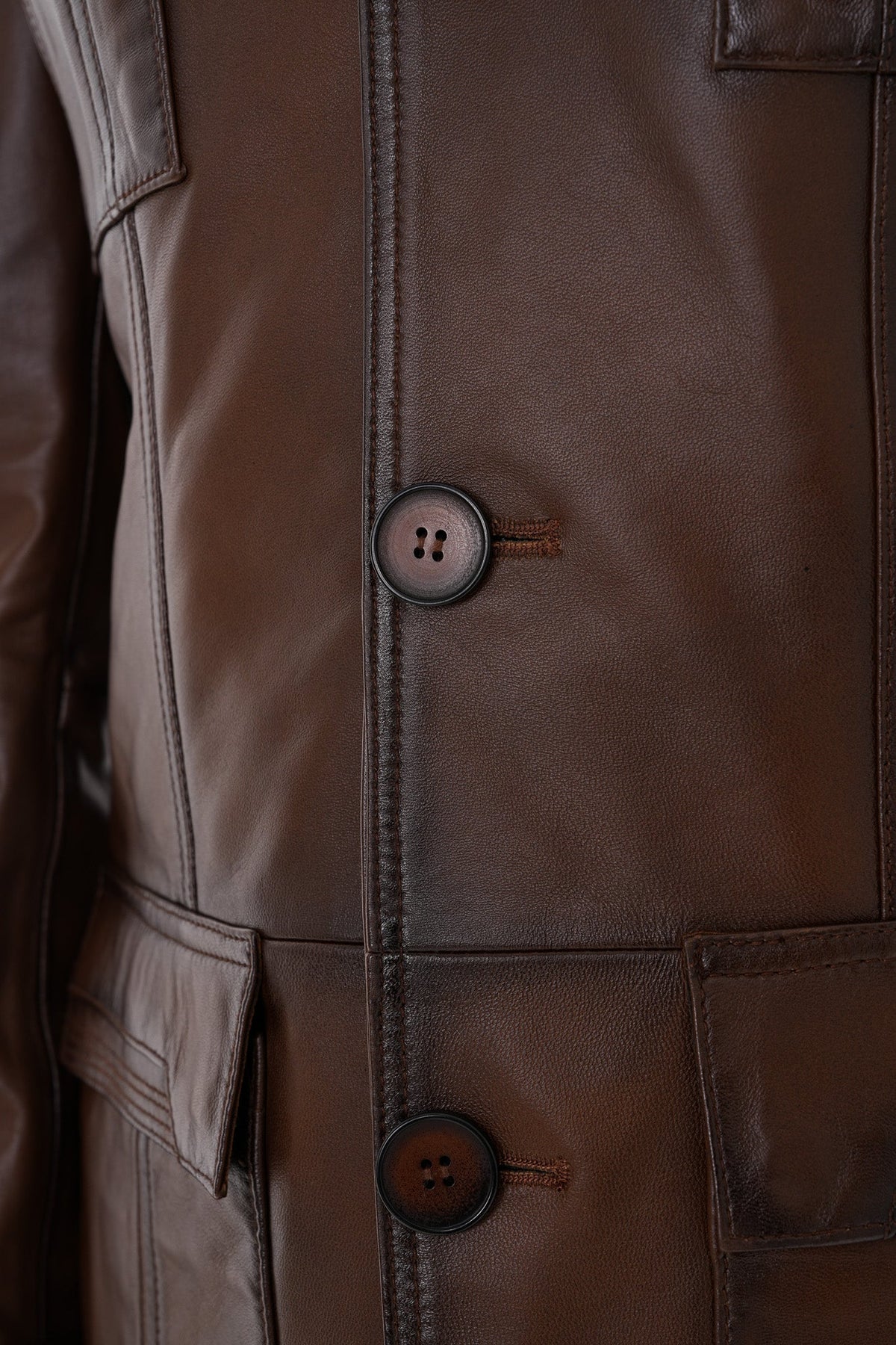 Vinci Leather The Ravenna Brown Leather Men Jacket – product view 5
