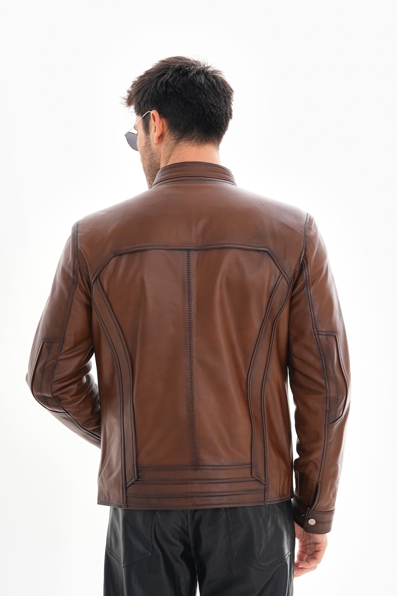 The Arezzo Brown Leather Men Jacket