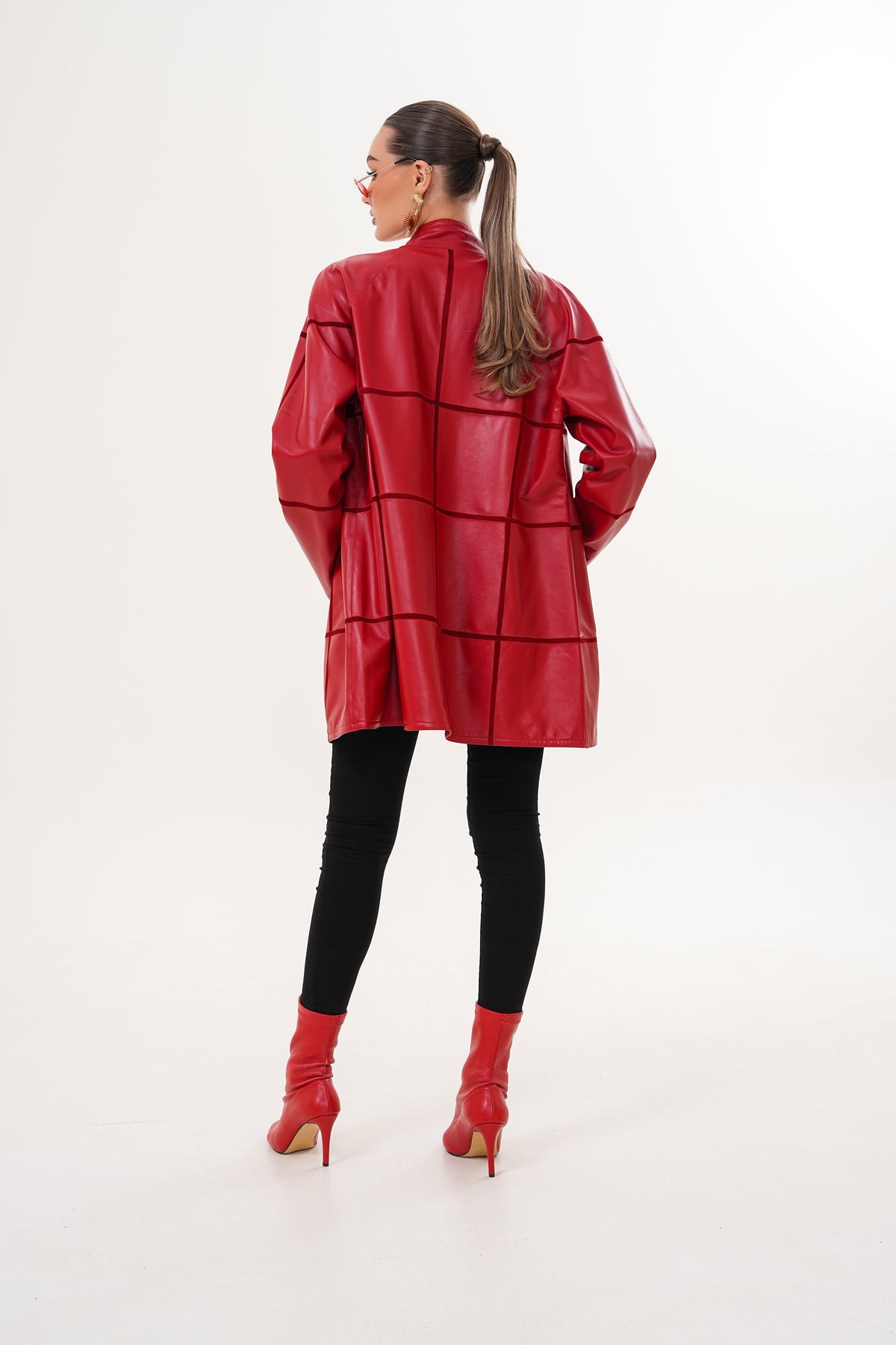Vinci Leather The Prado Reversible Red Leather Women Jacket – product view 14